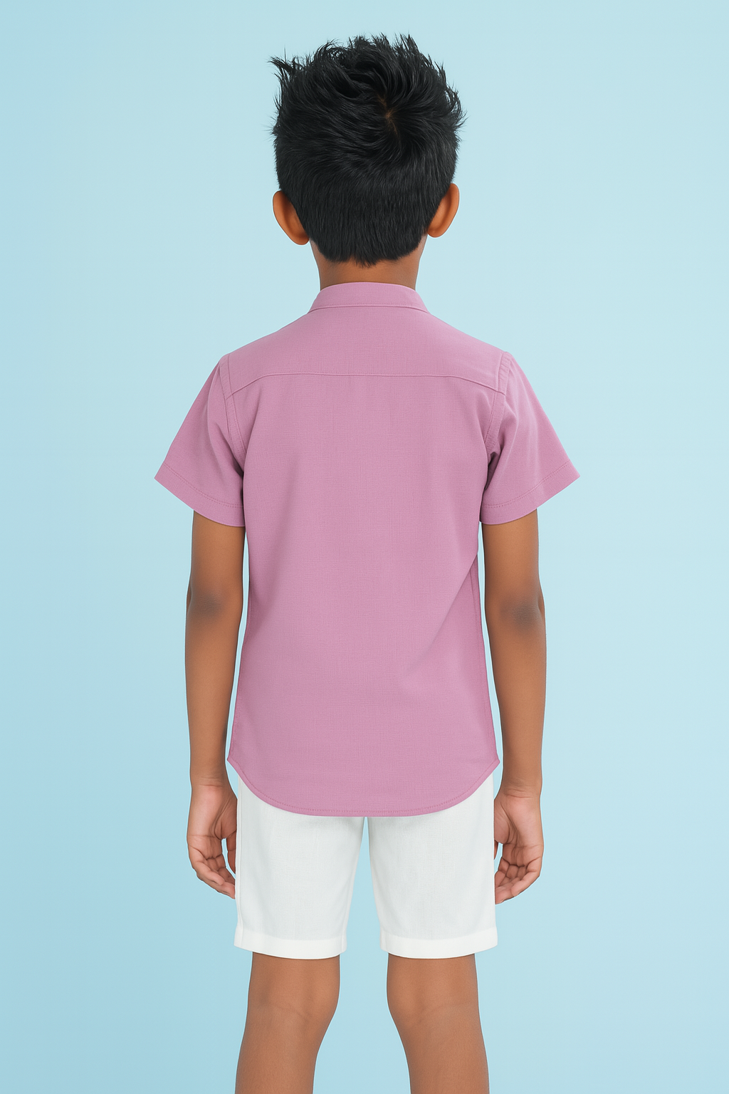 Kids' Linen Cuban Collar Shirt – Dusty Rose Pink | AnationZ Junior