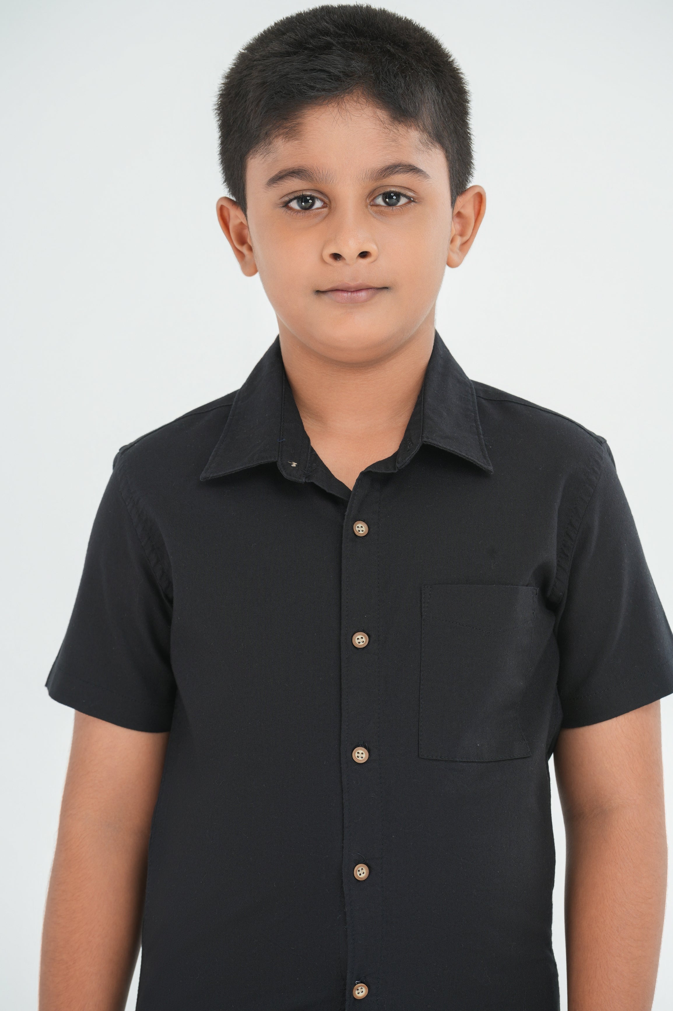 Kids' Oxford Cotton Shirt – Black | AnationZ Junior