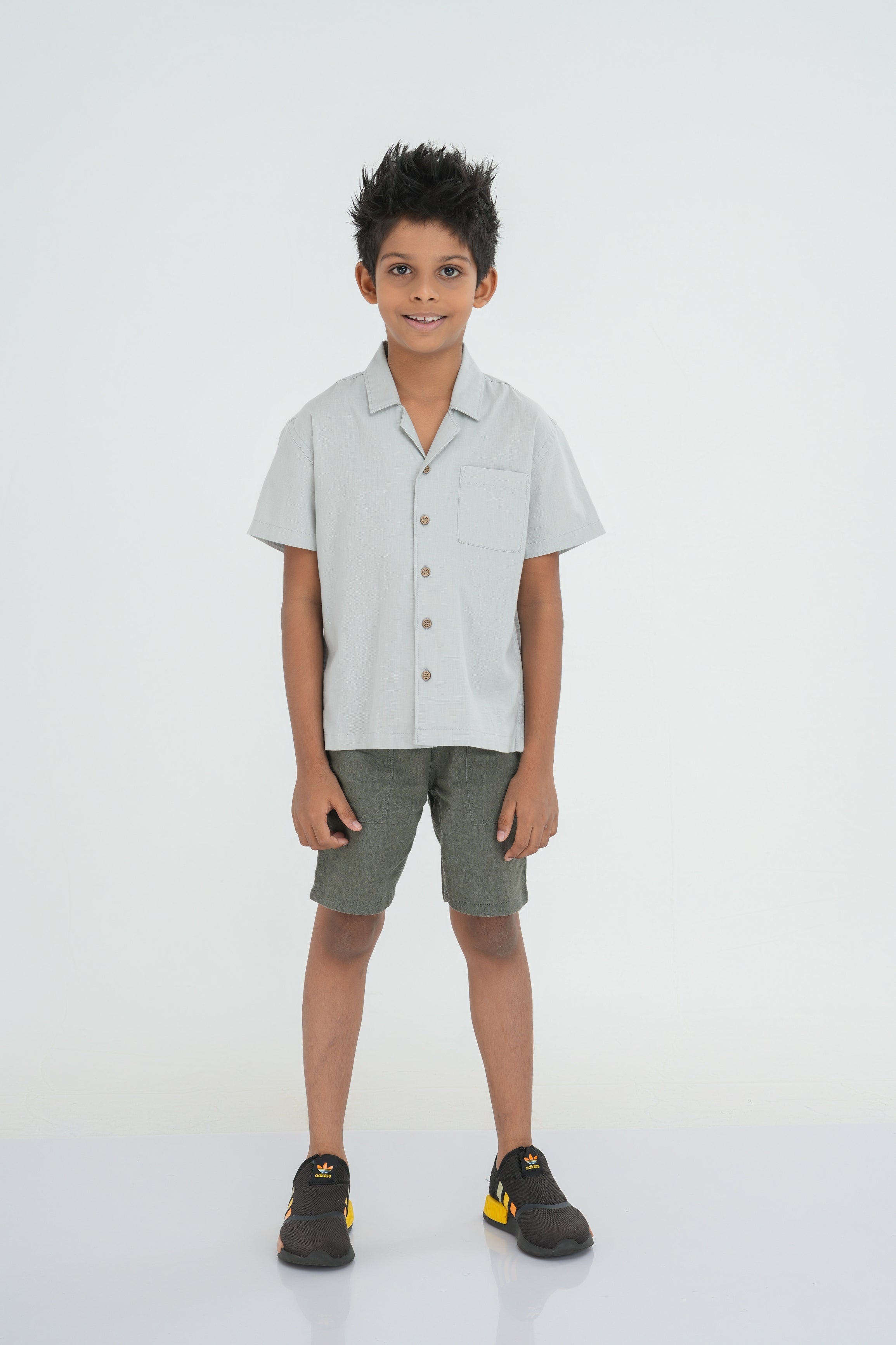 Kids' Linen Cotton Shirt – Light Sage | AnationZ Junior