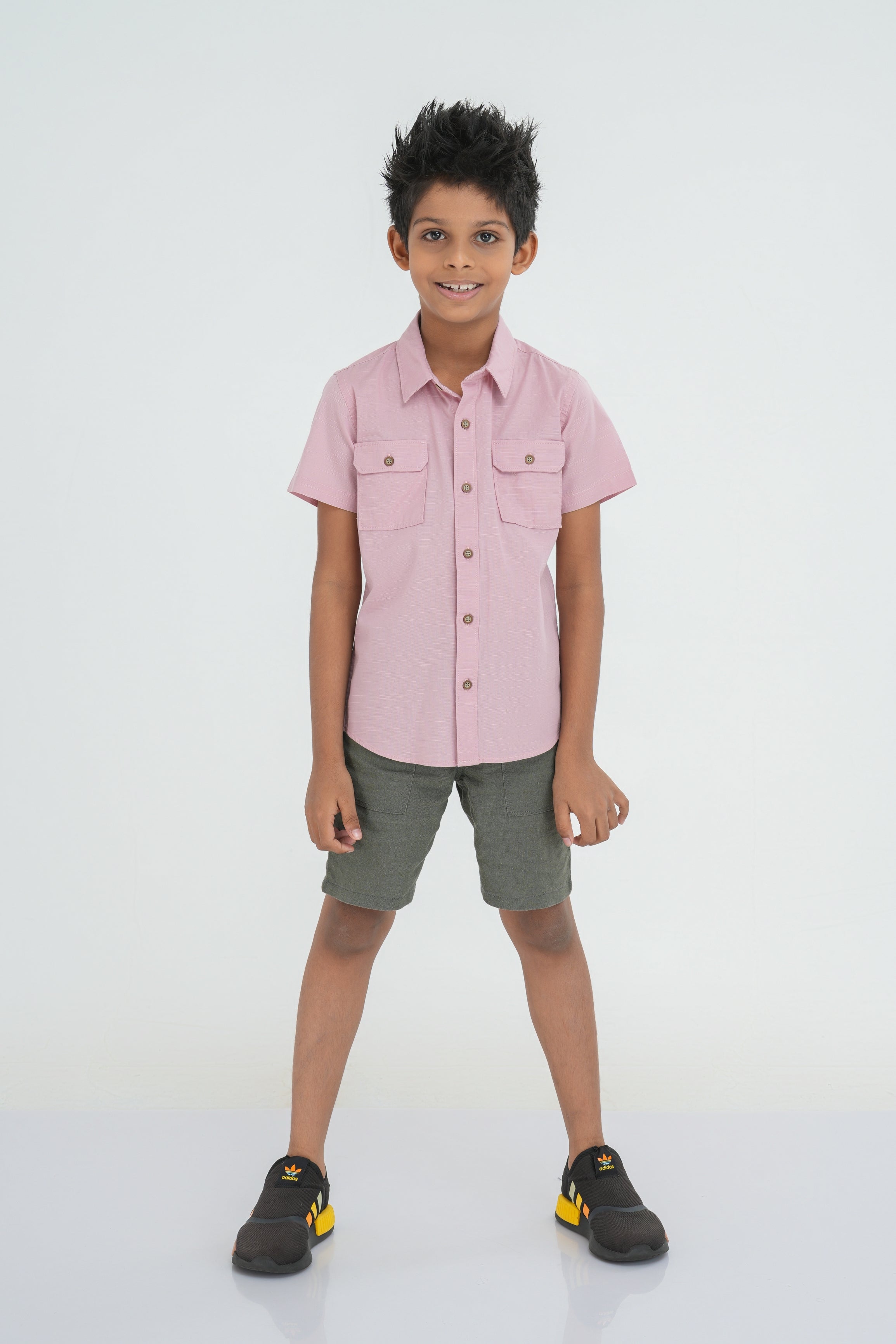 Kids' Cotton Shirt with Double Pocket Flap – Dusty Coral | AnationZ Junior