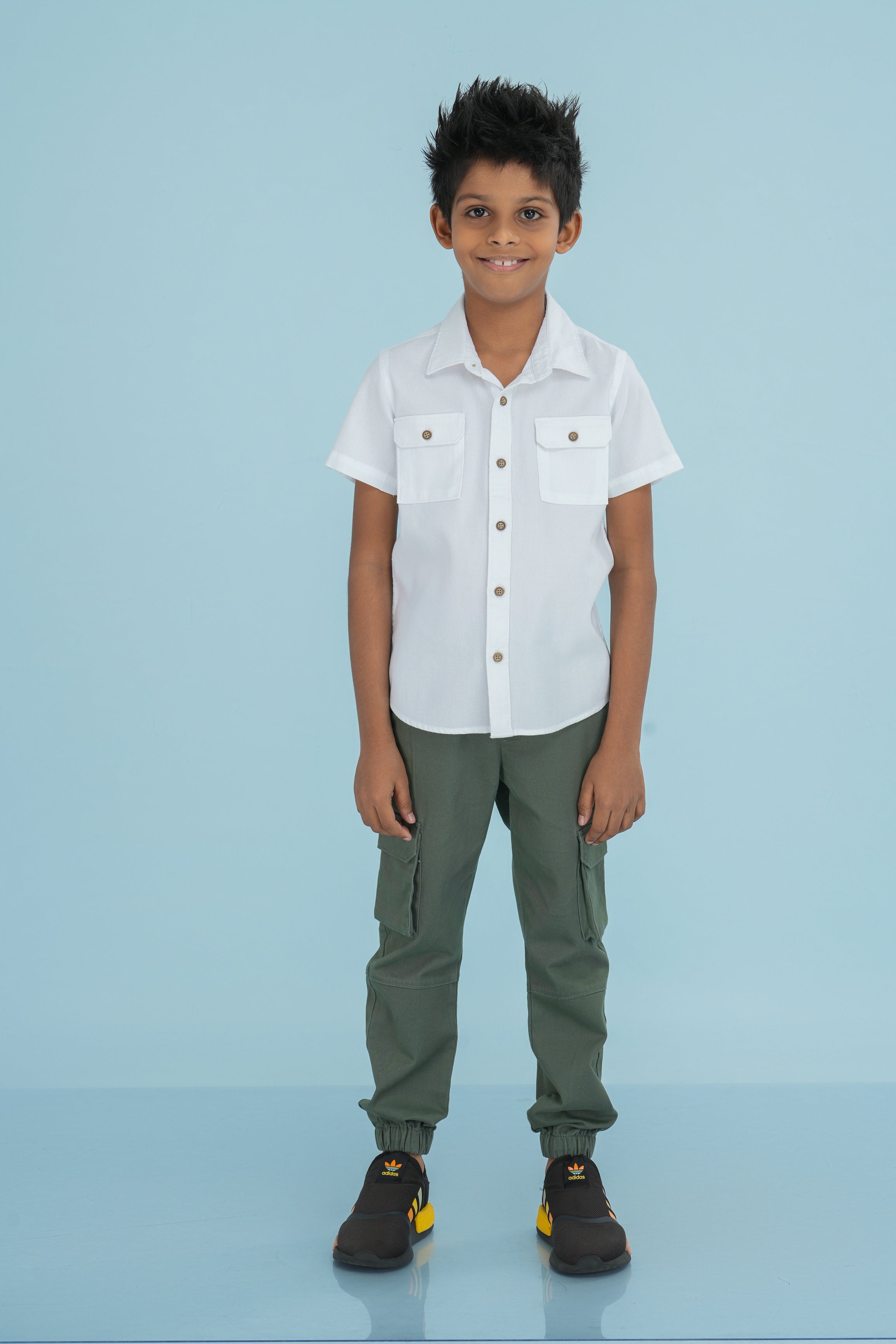 Kids' Normal Collar Cotton Shirt – White | AnationZ Junior