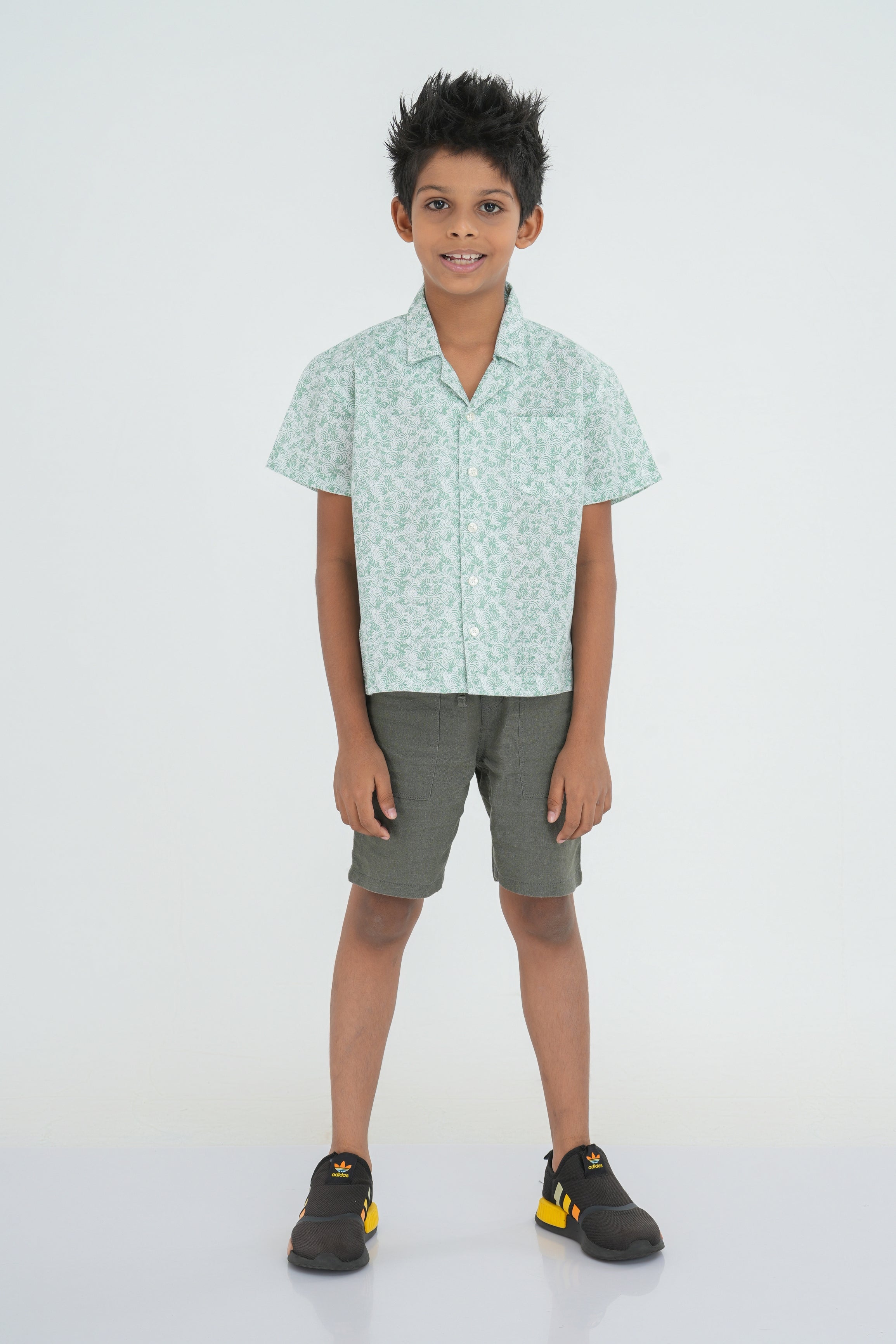 Kids’ Printed Shirt – Green Swirl | AnationZ Junior