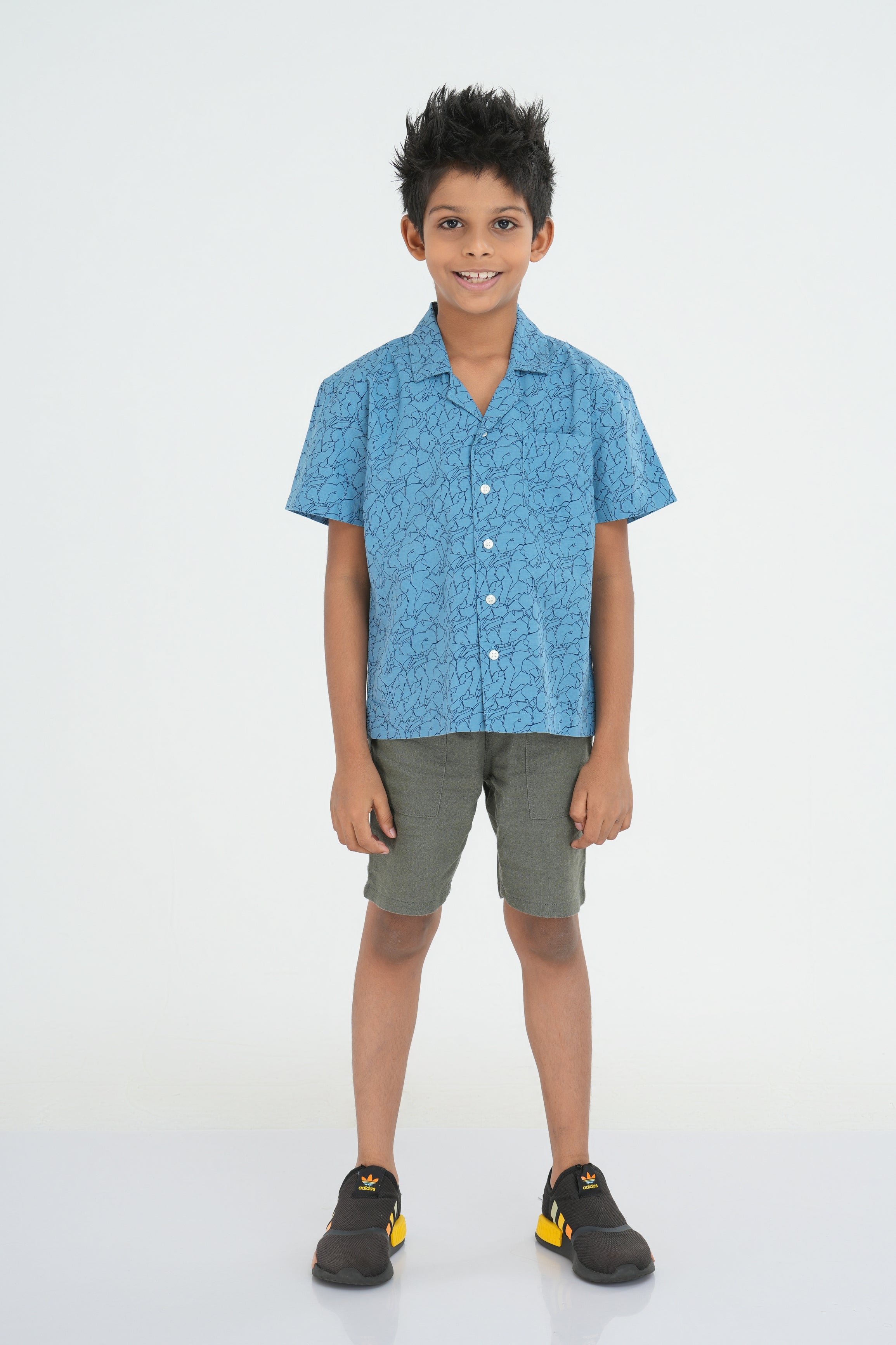 Kids’ Printed Shirt – Navy Scribble | AnationZ Junior