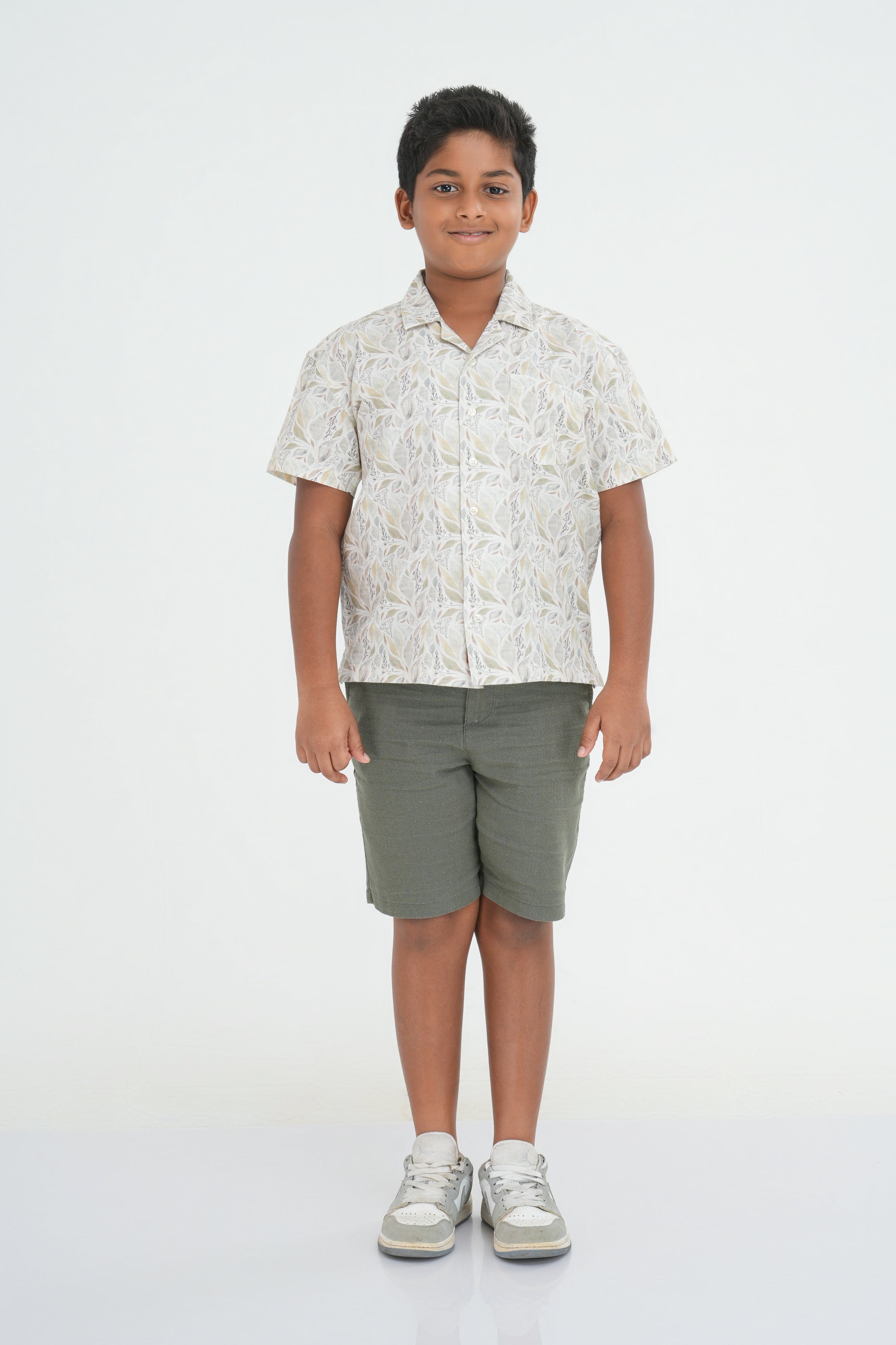 Kids’ Printed Shirt – Steel Palm | AnationZ Junior