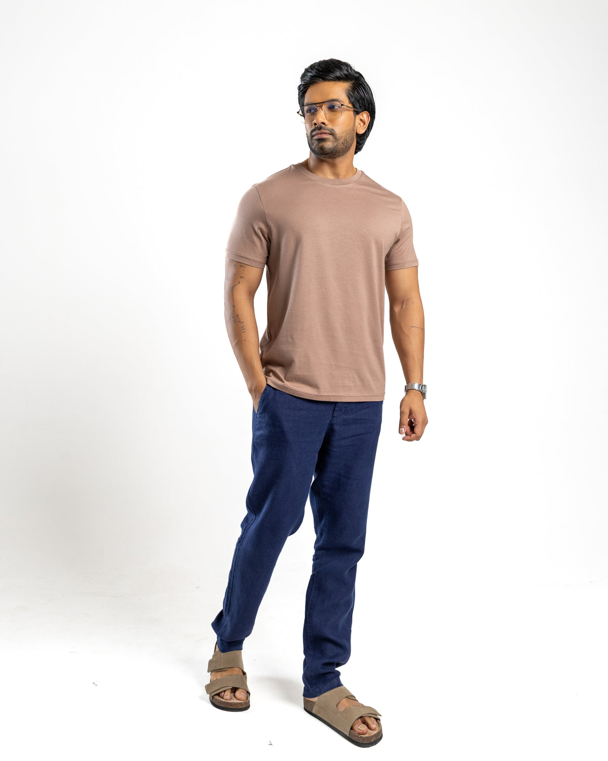 Supima Cotton Crew Neck Tee | Warm Tobacco