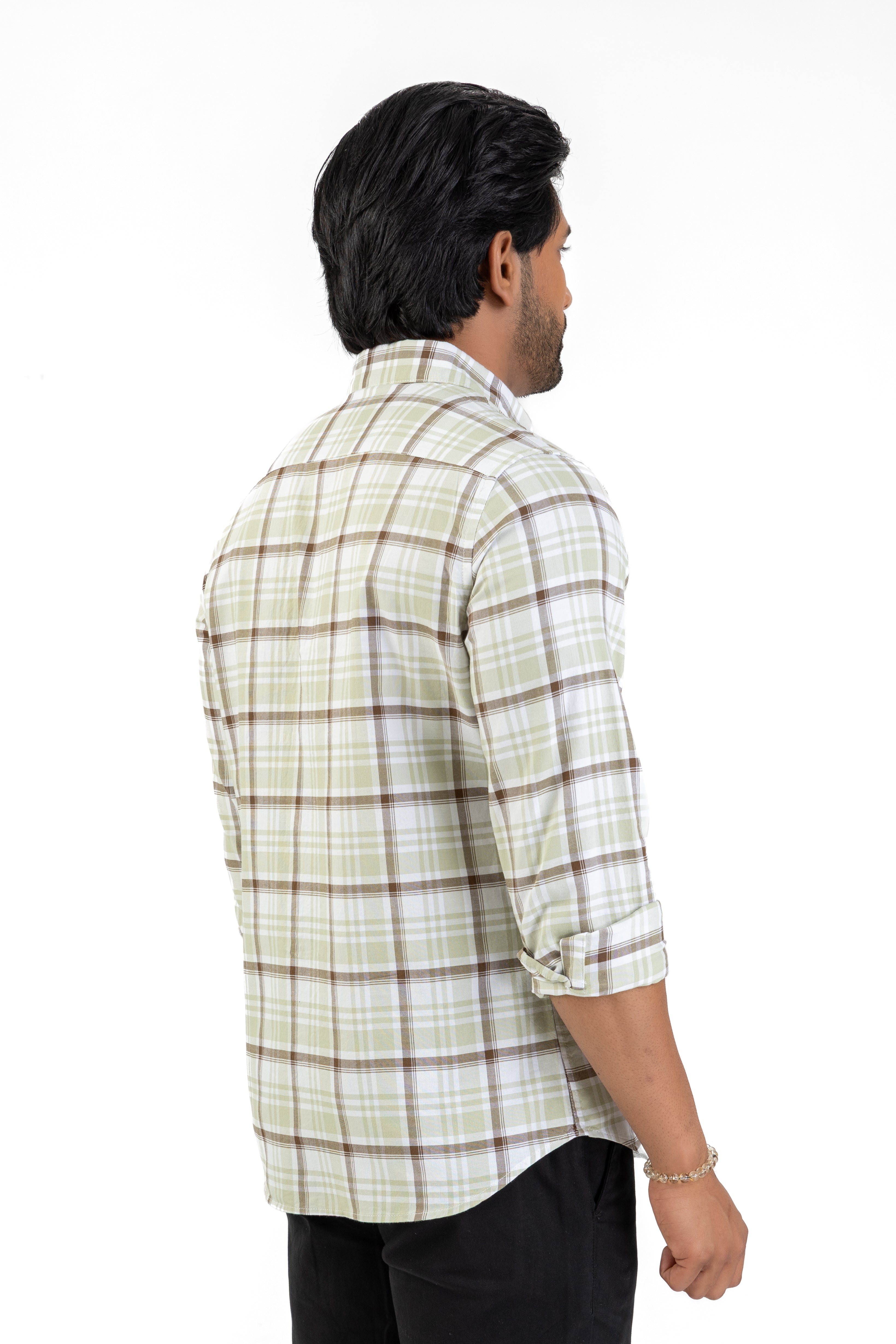 Cotton Check Shirt – White