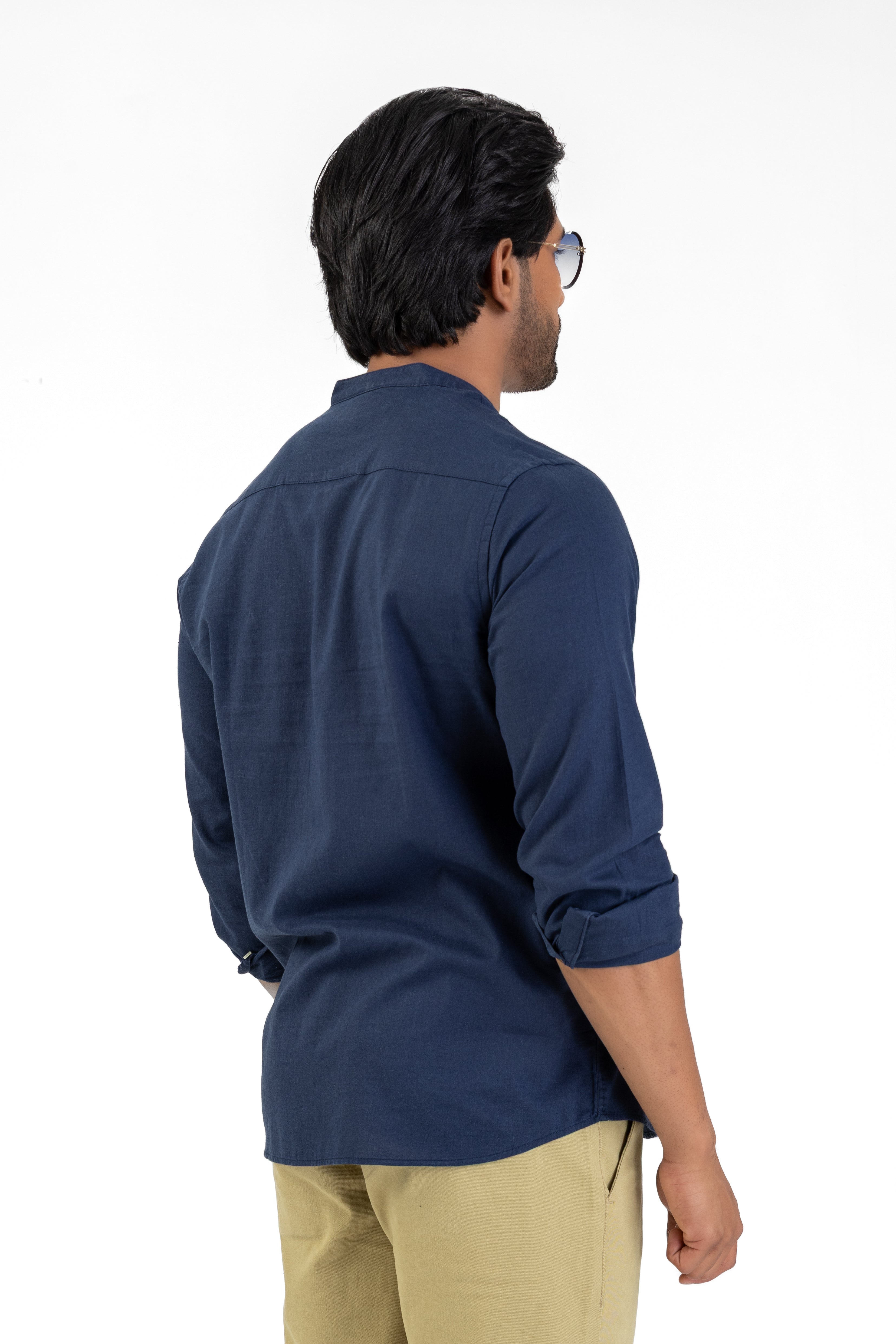 AnationZ Heritage Linen Chinese Collar Shirt - Sri Lanka