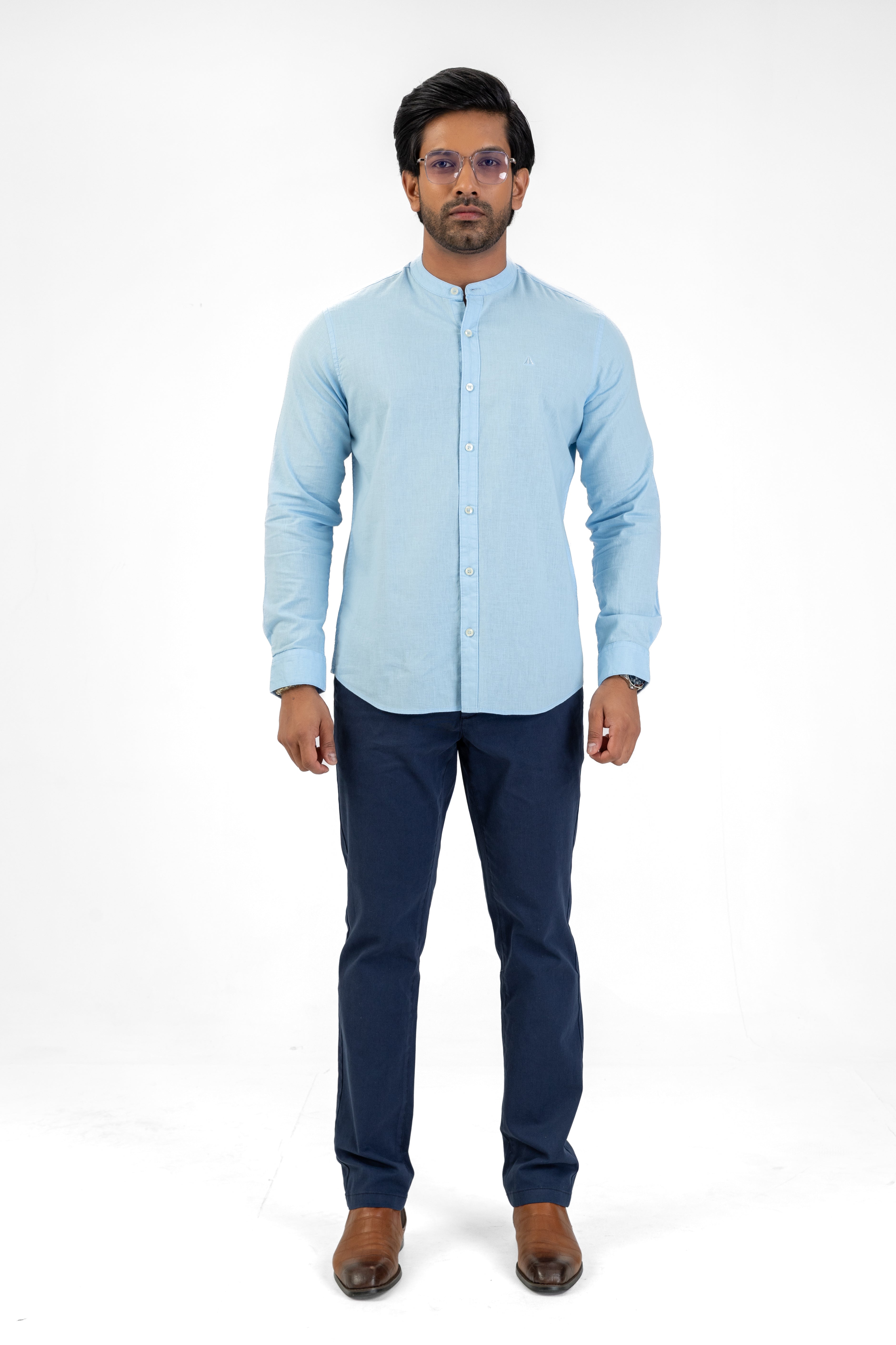 AnationZ Heritage Linen Chinese Collar Shirt - Sri Lanka
