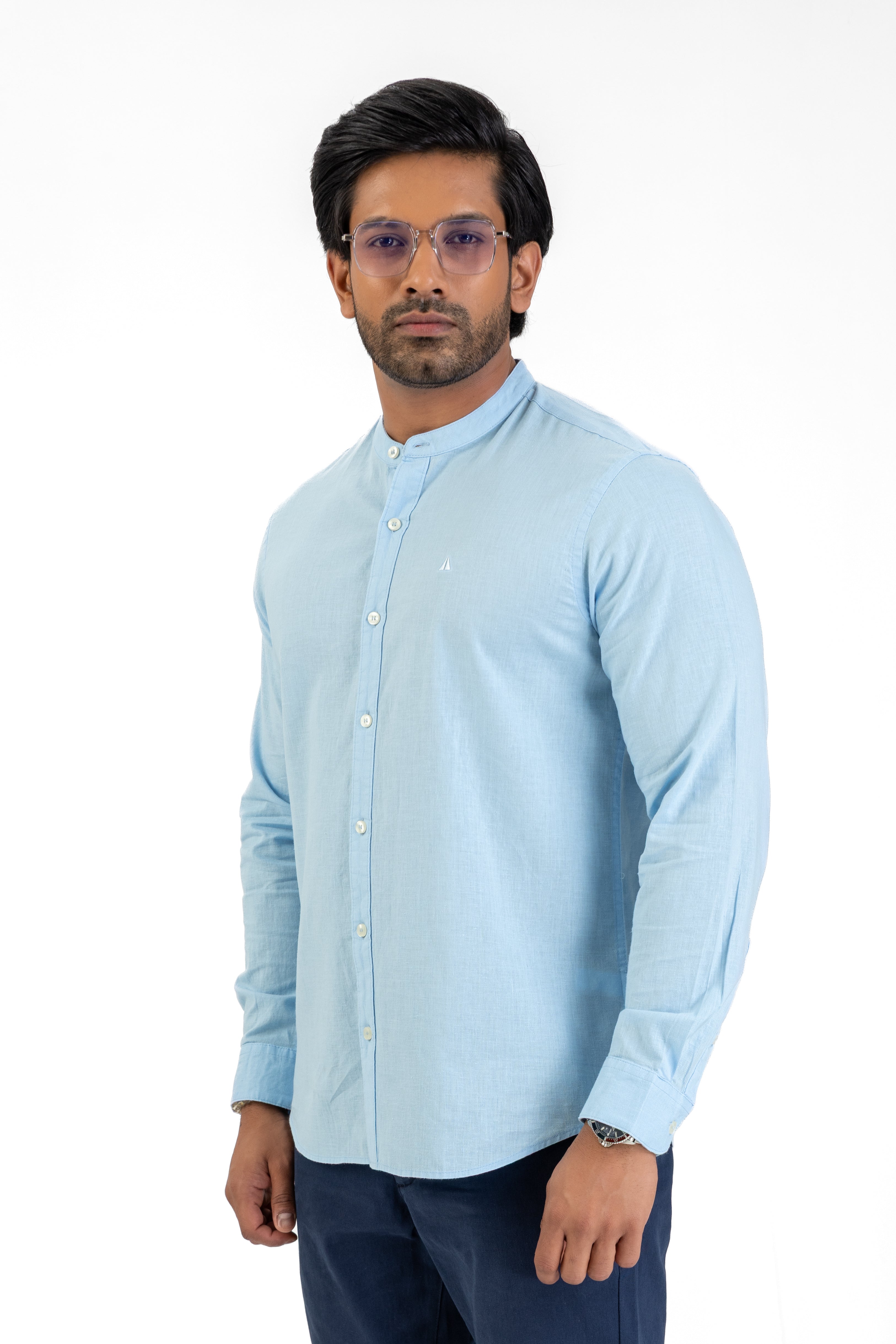 AnationZ Heritage Linen Chinese Collar Shirt - Sri Lanka
