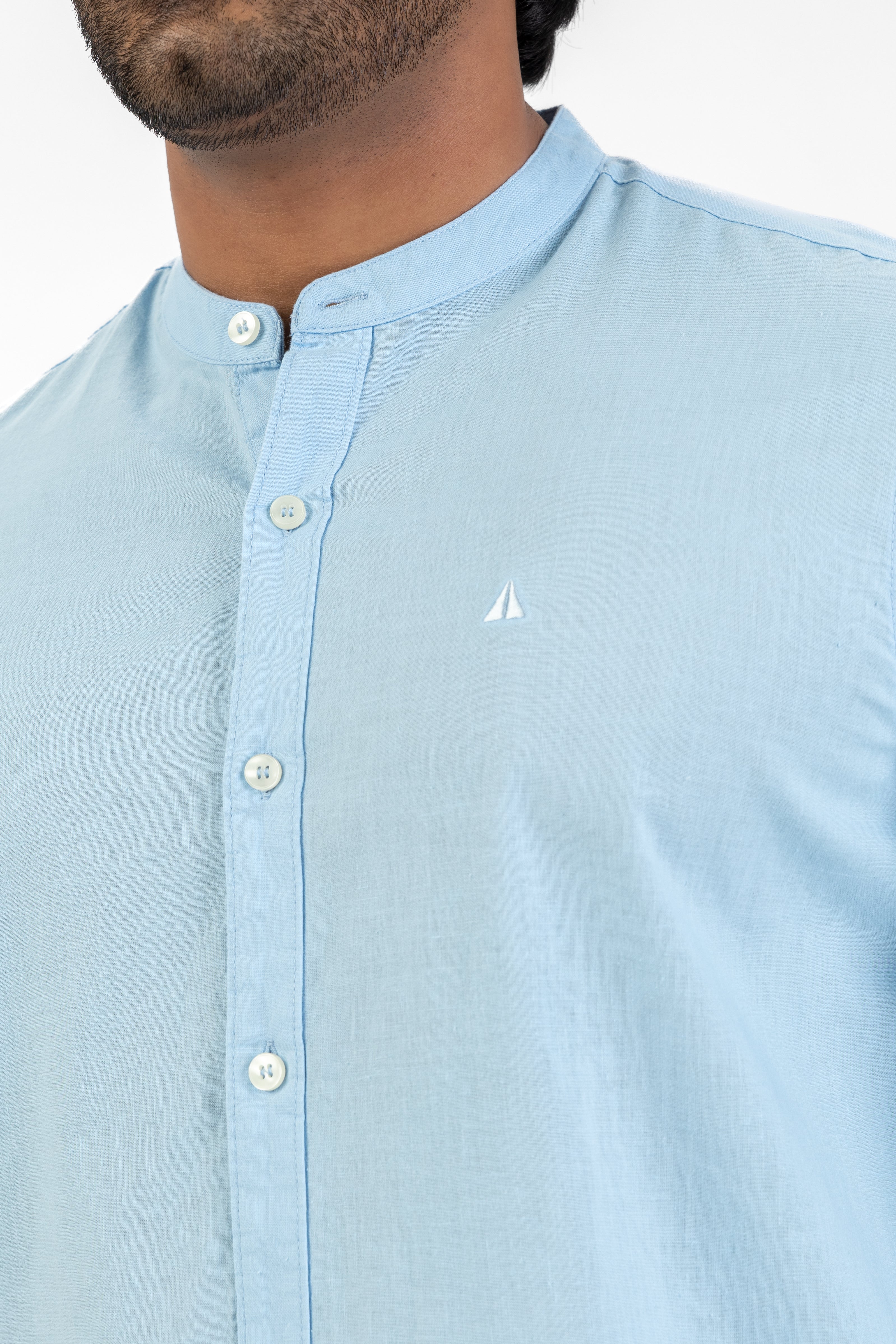 AnationZ Heritage Linen Chinese Collar Shirt - Sri Lanka