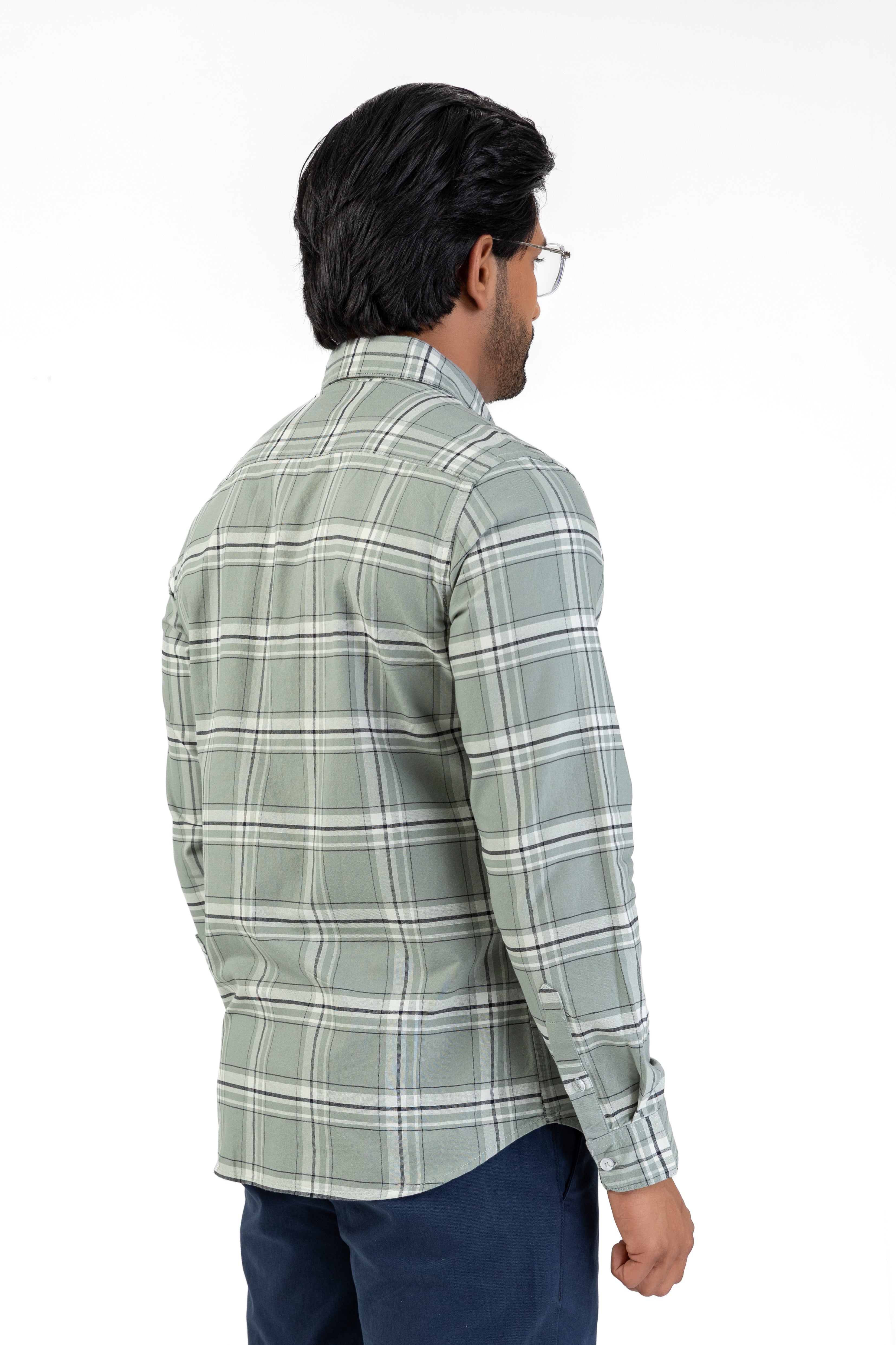 Cotton Check Shirt – Light Green
