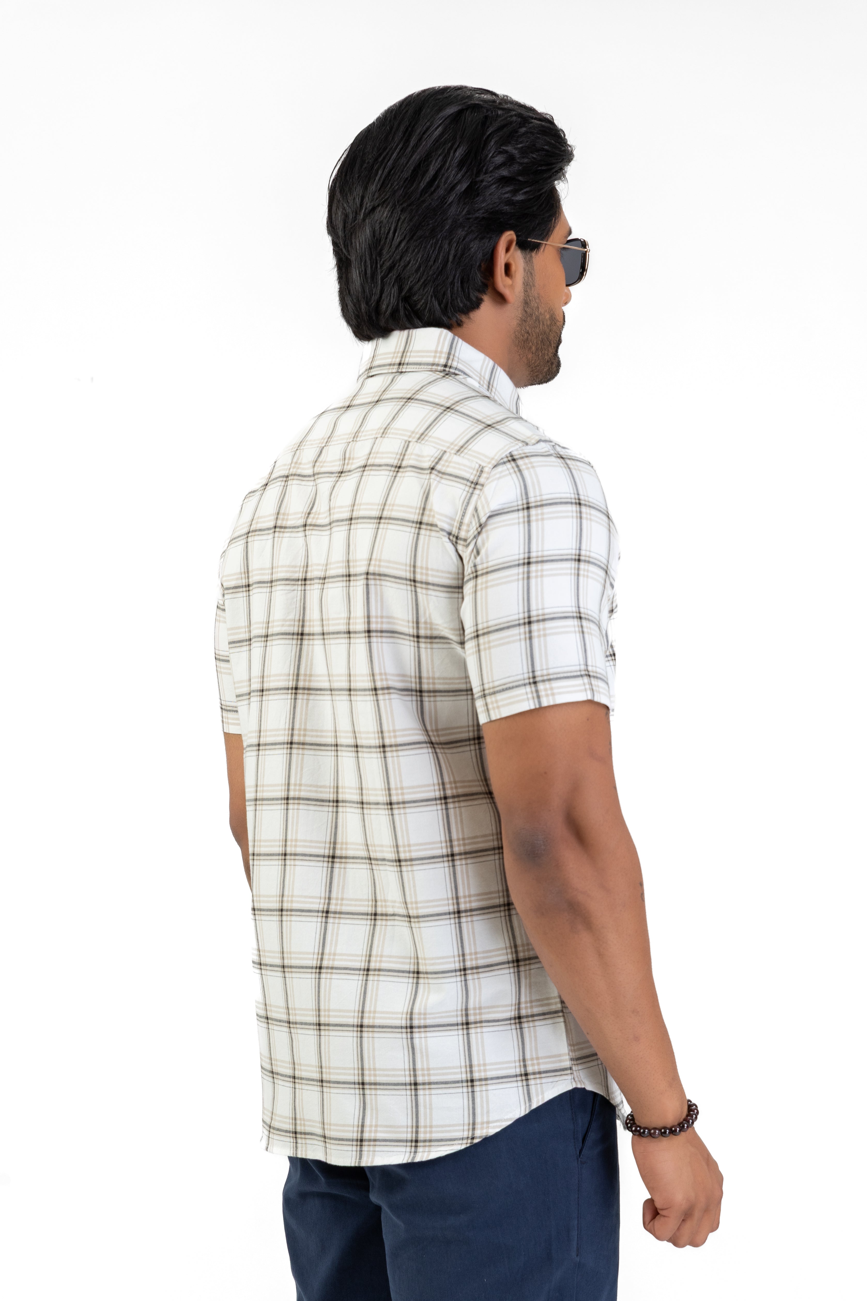 Cotton Check Shirt – Brown