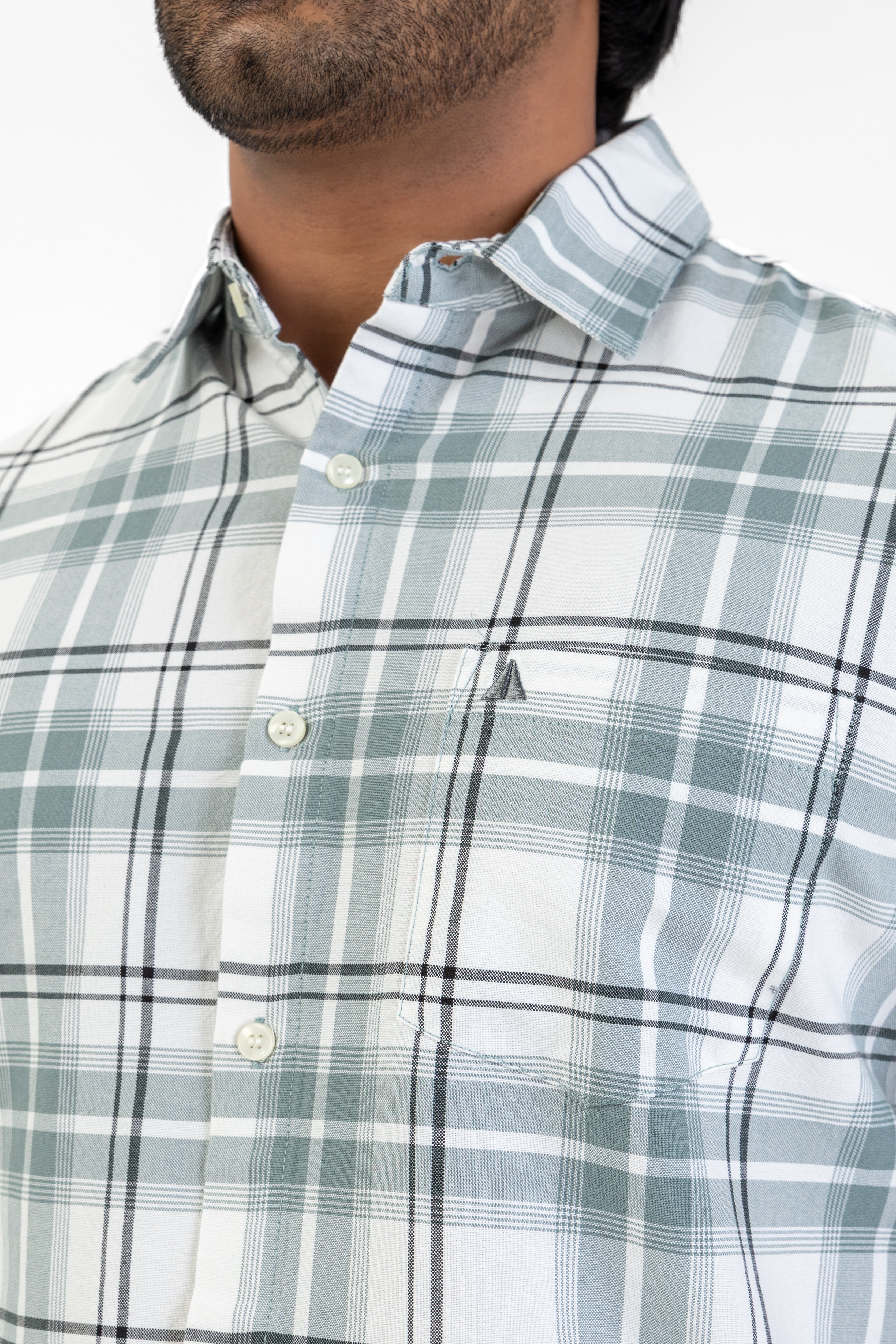 Cotton Check Shirt – Green