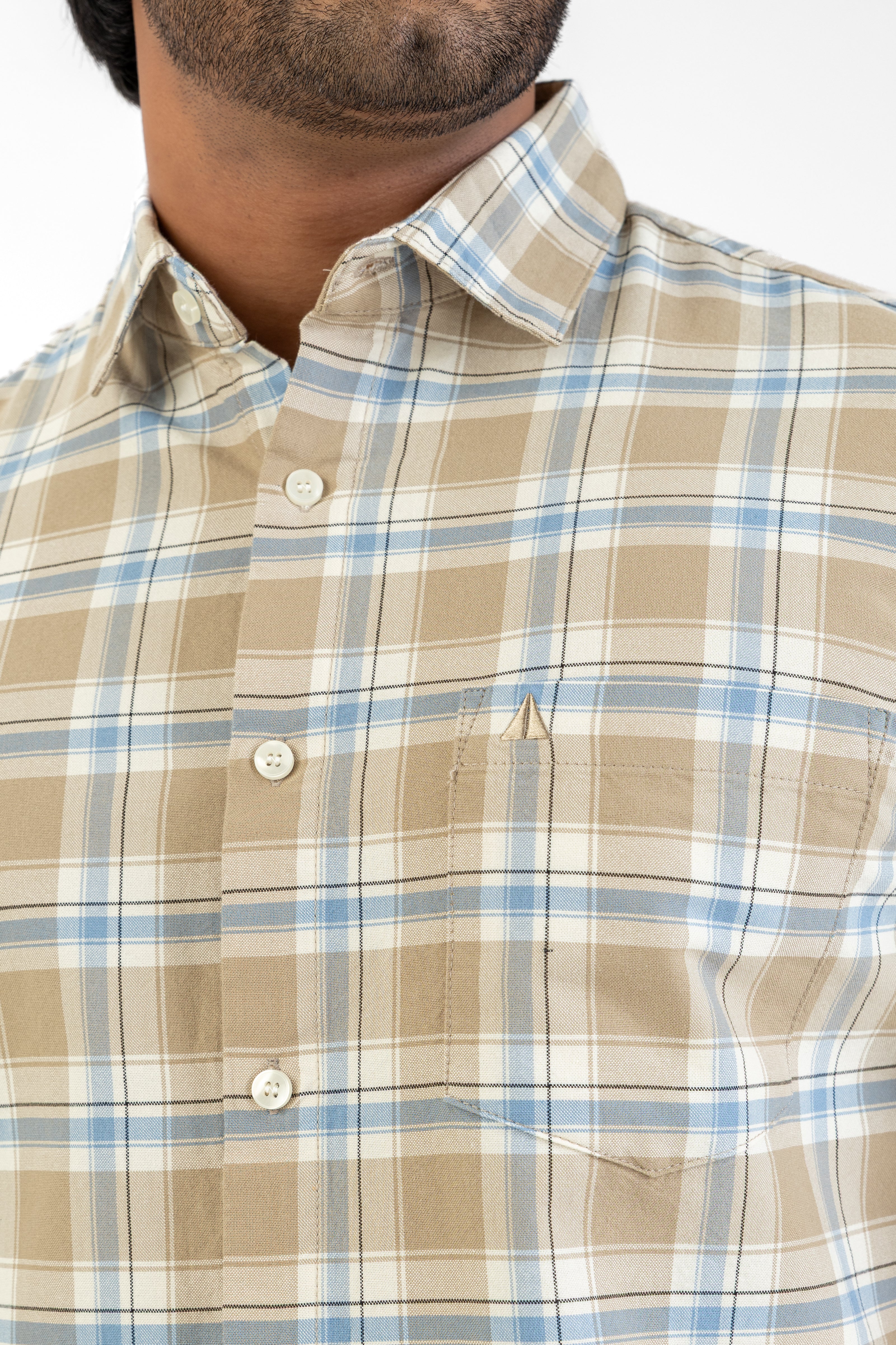 Cotton Check Shirt – Second Brown
