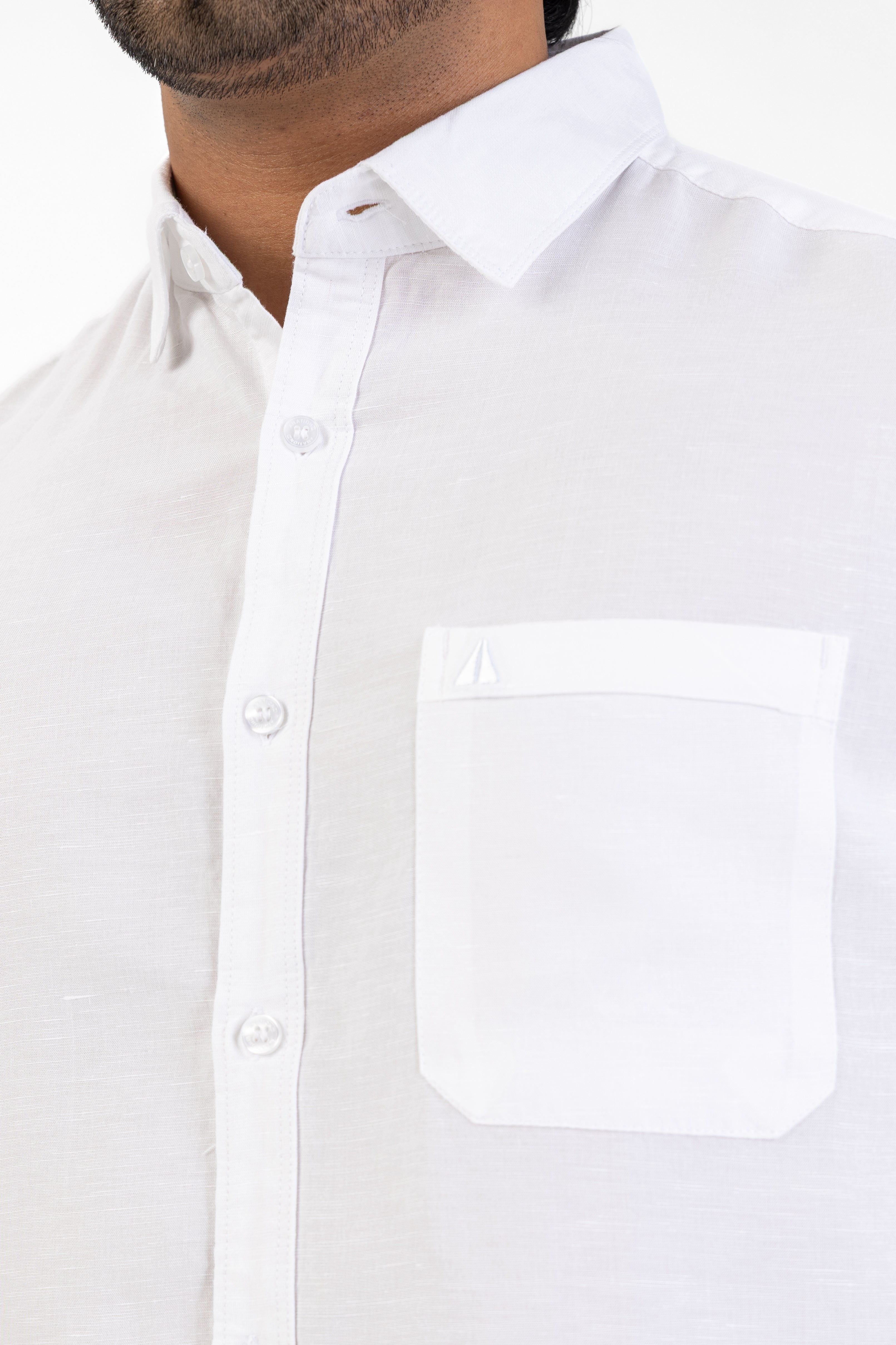 100% Linen Short Sleeve Shirt – White