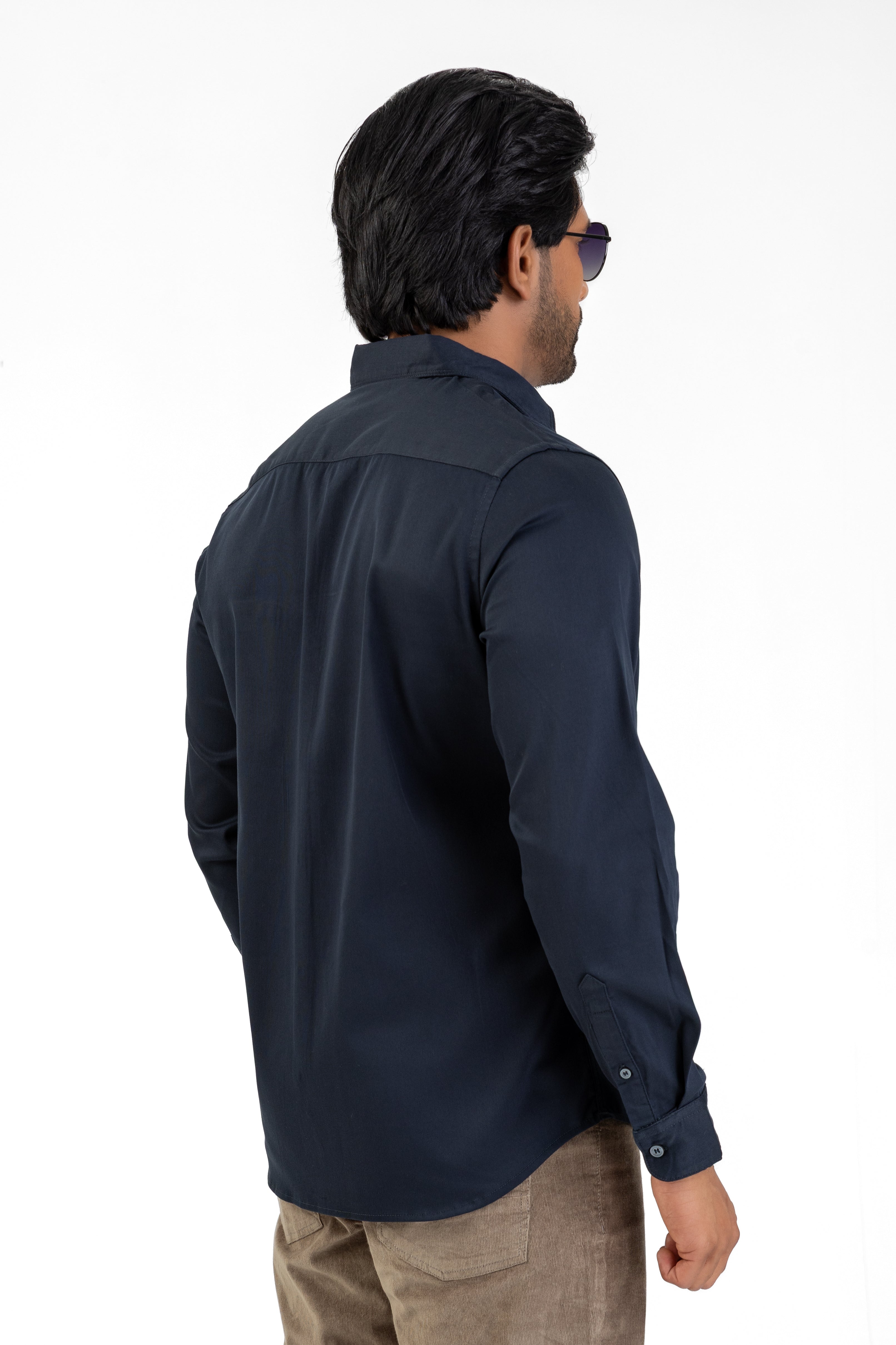 Cord Lycra Stretch Shirt – Navy