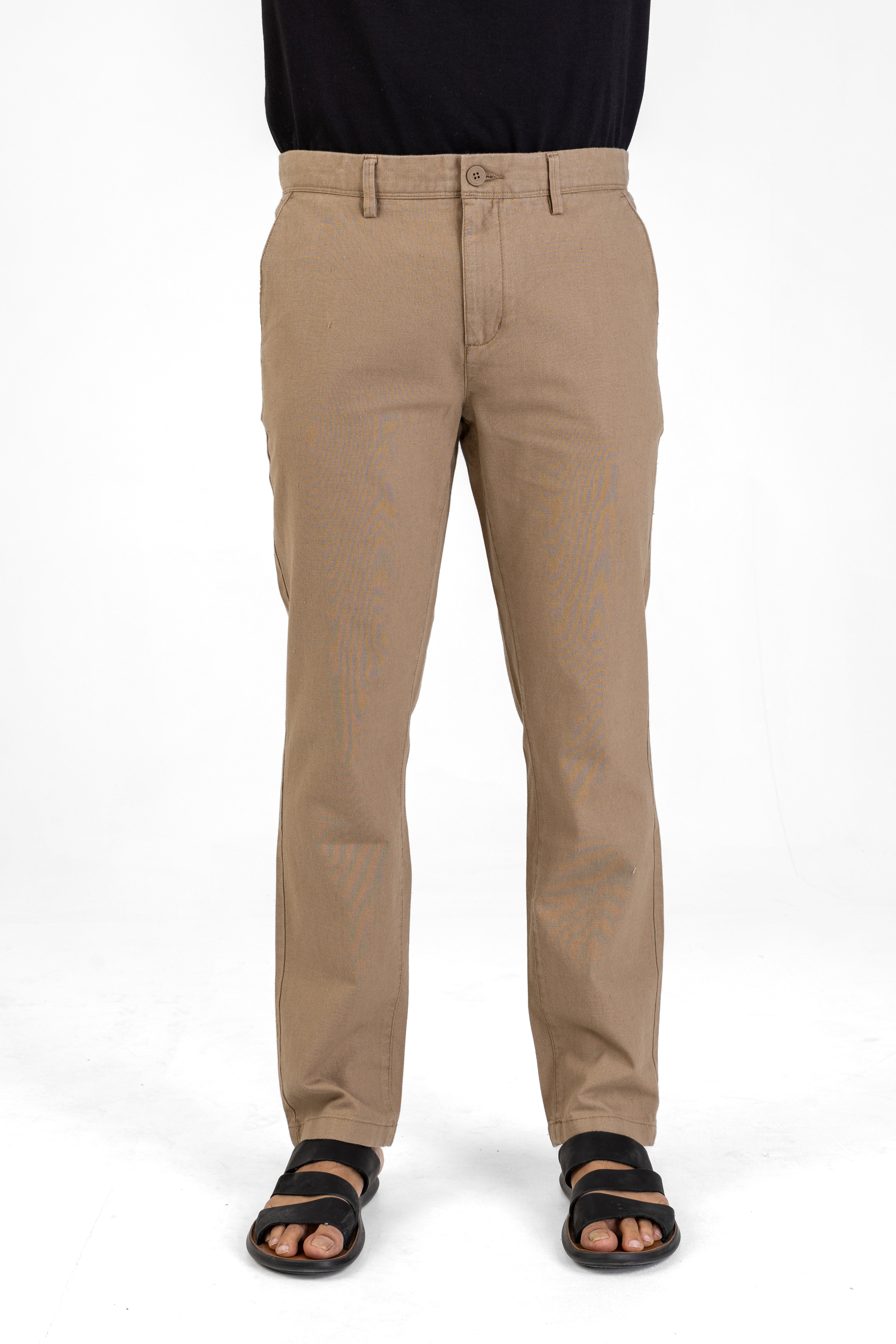 Linen Cotton Basic Pant – Sand