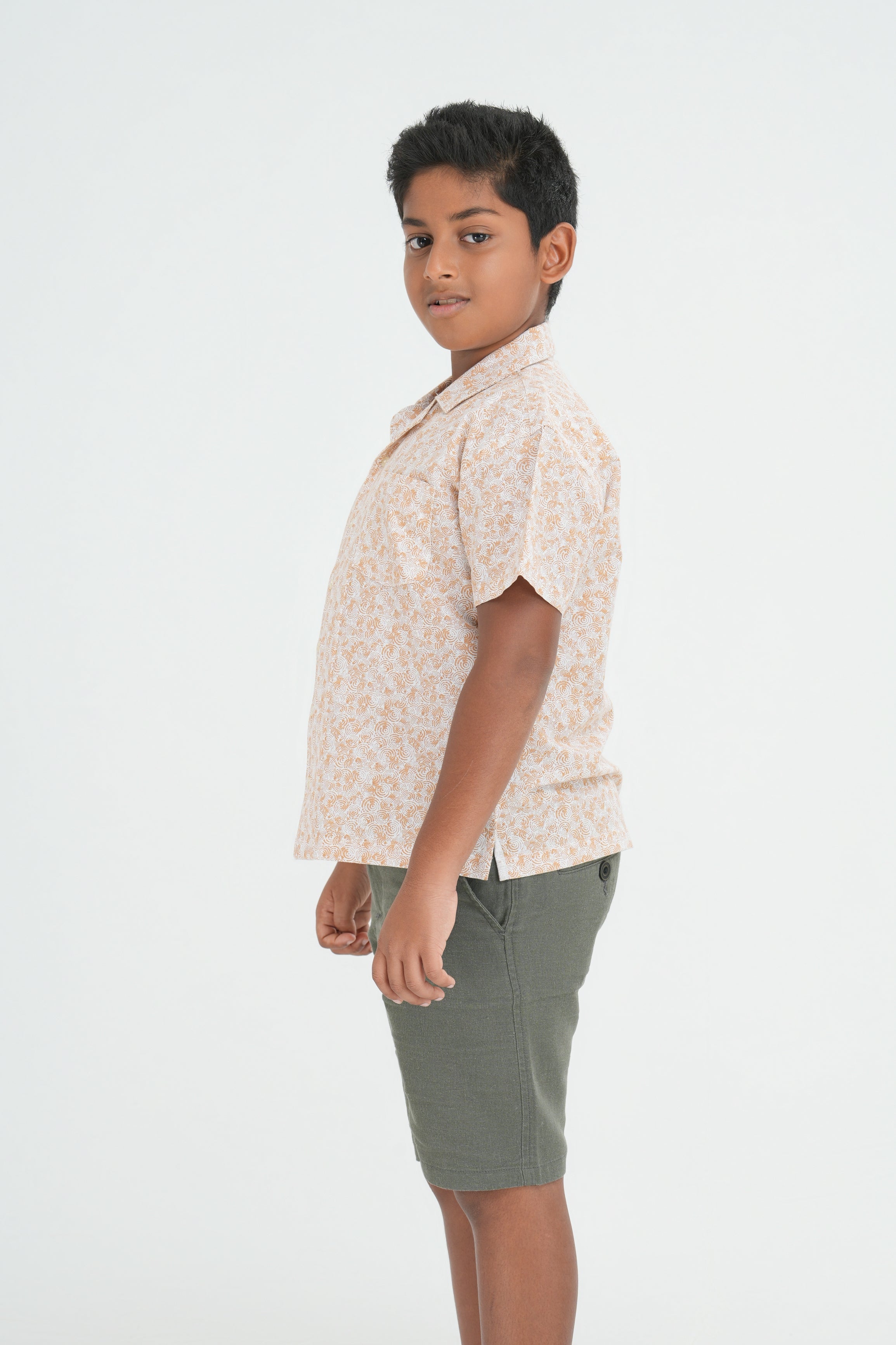 Kids’ Printed Shirt – Orange Swirl | AnationZ Junior