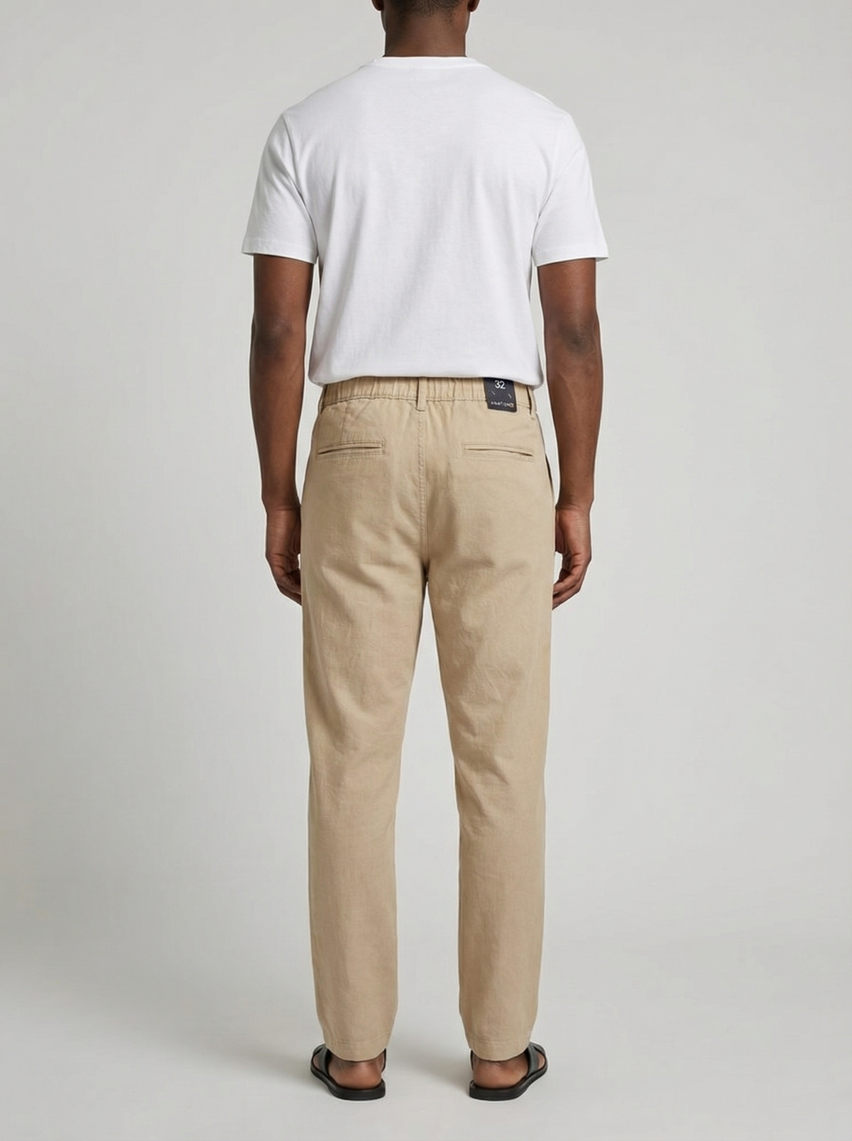 Linen Blend Relaxed Pant – Sandstone Beige