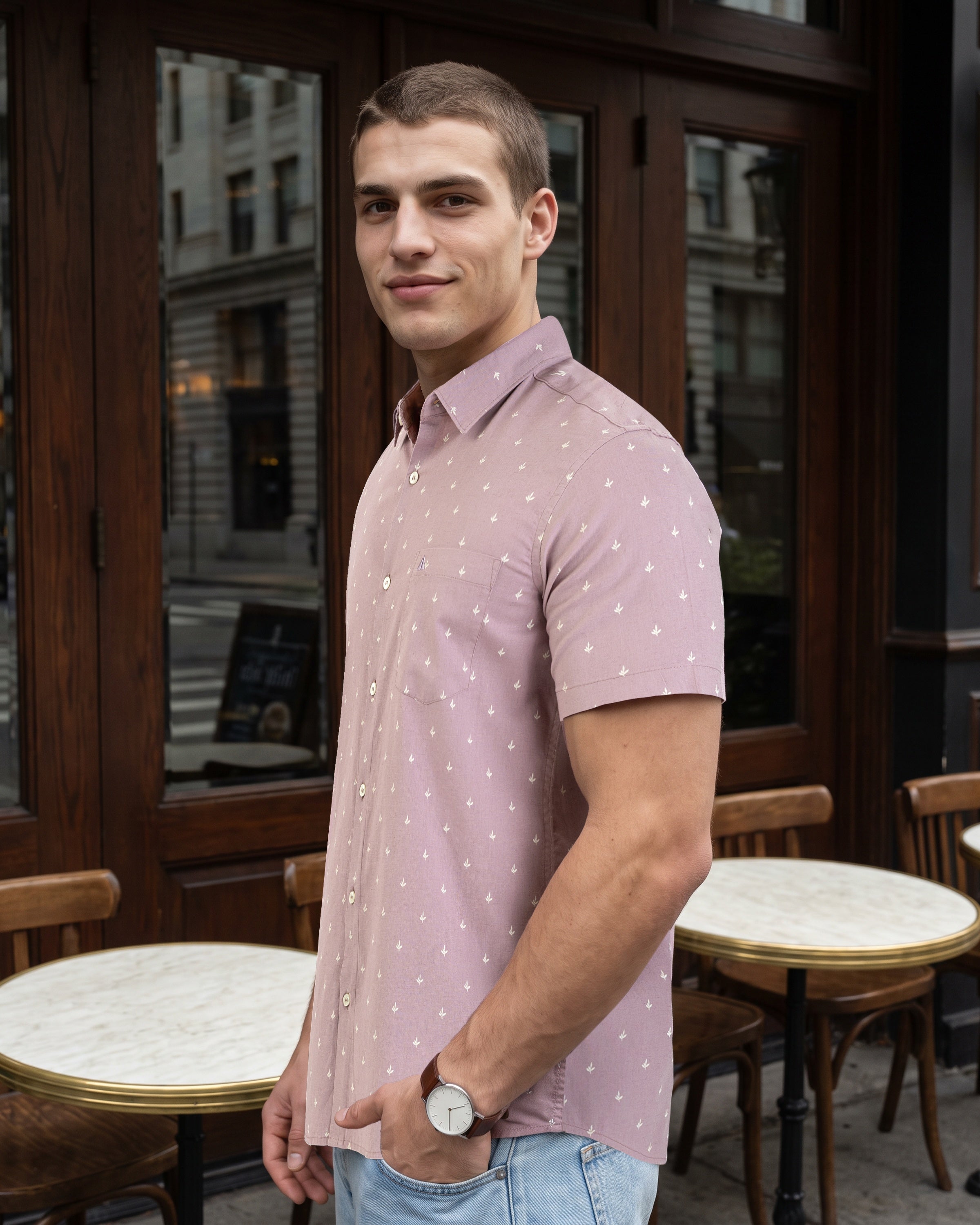 AnationZ Heritage Linen Printed Short Sleeve Shirt -  Sri Lanka