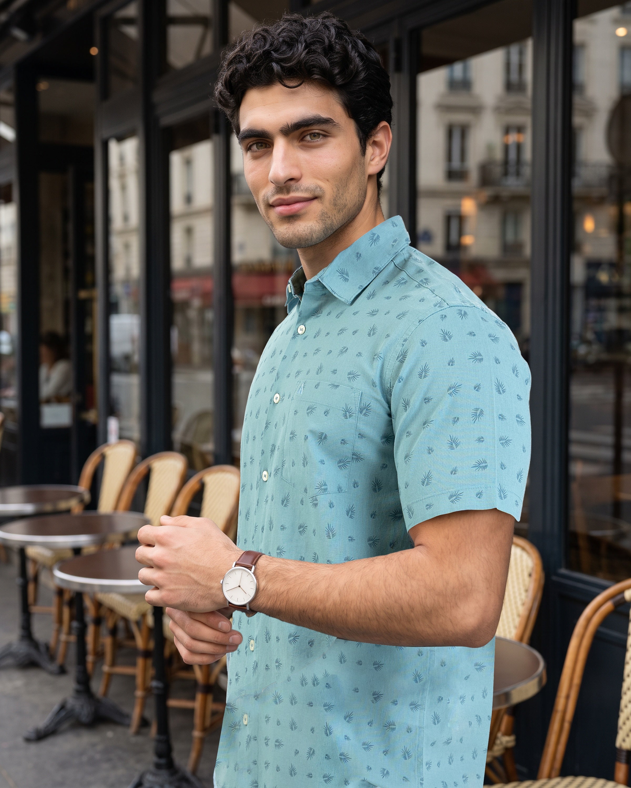 AnationZ Heritage Linen Printed Short Sleeve Shirt -  Sri Lanka