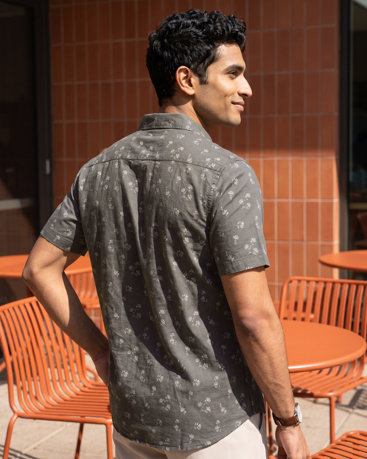 AnationZ Heritage Linen Printed Short Sleeve Shirt -  Sri Lanka