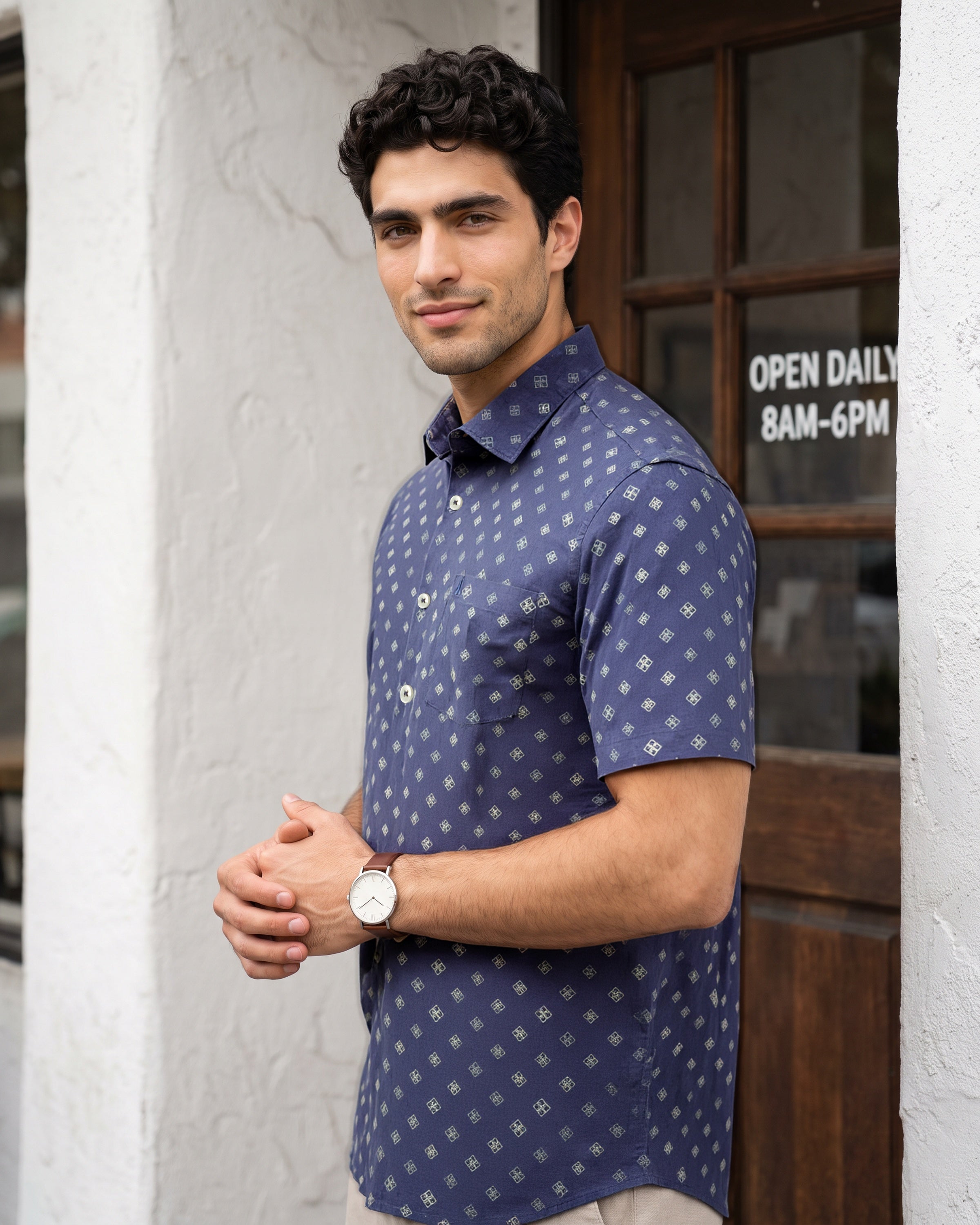 AnationZ Heritage Linen Printed Short Sleeve Shirt -  Sri Lanka
