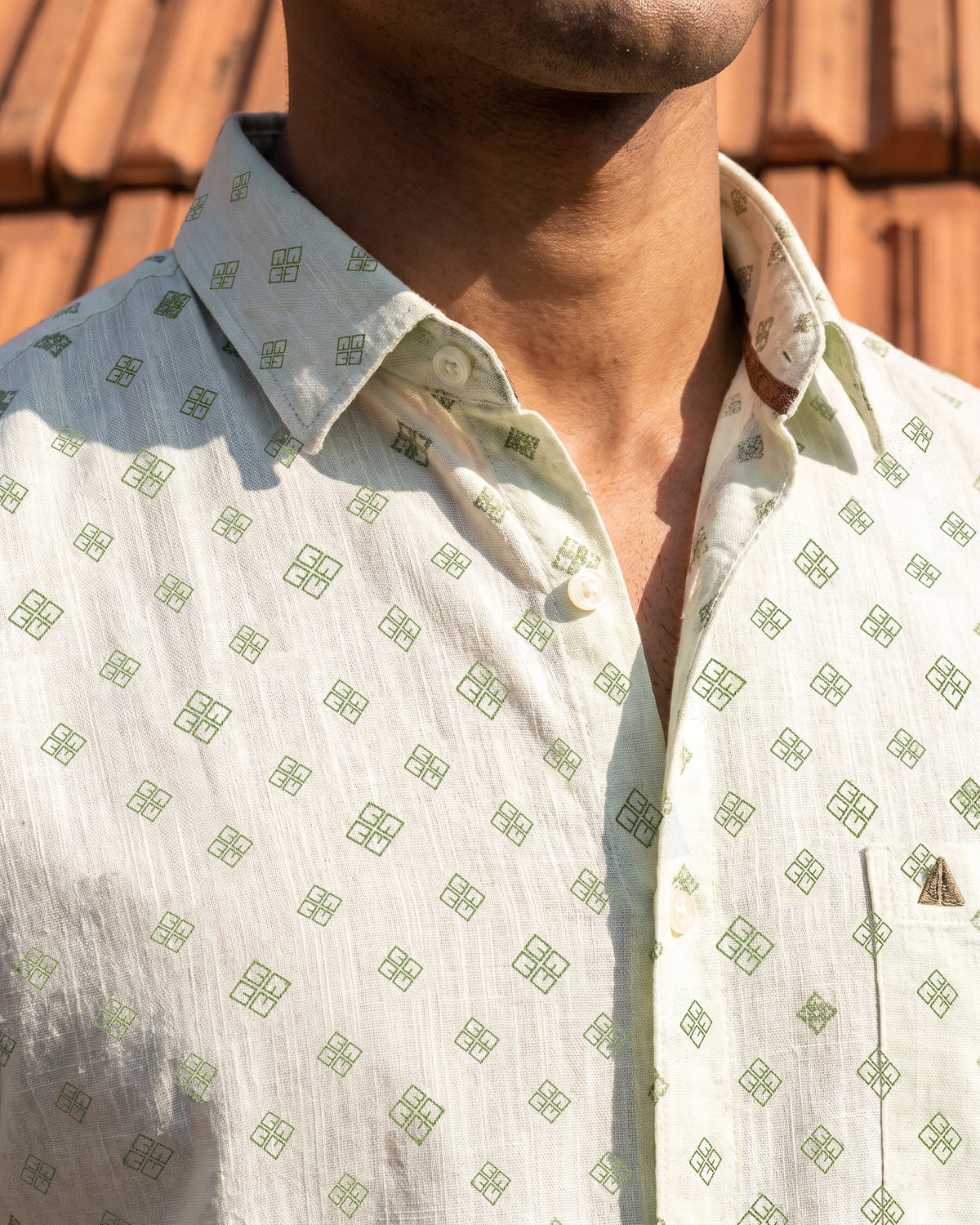 AnationZ Heritage Linen Printed Short Sleeve Shirt -  Sri Lanka

