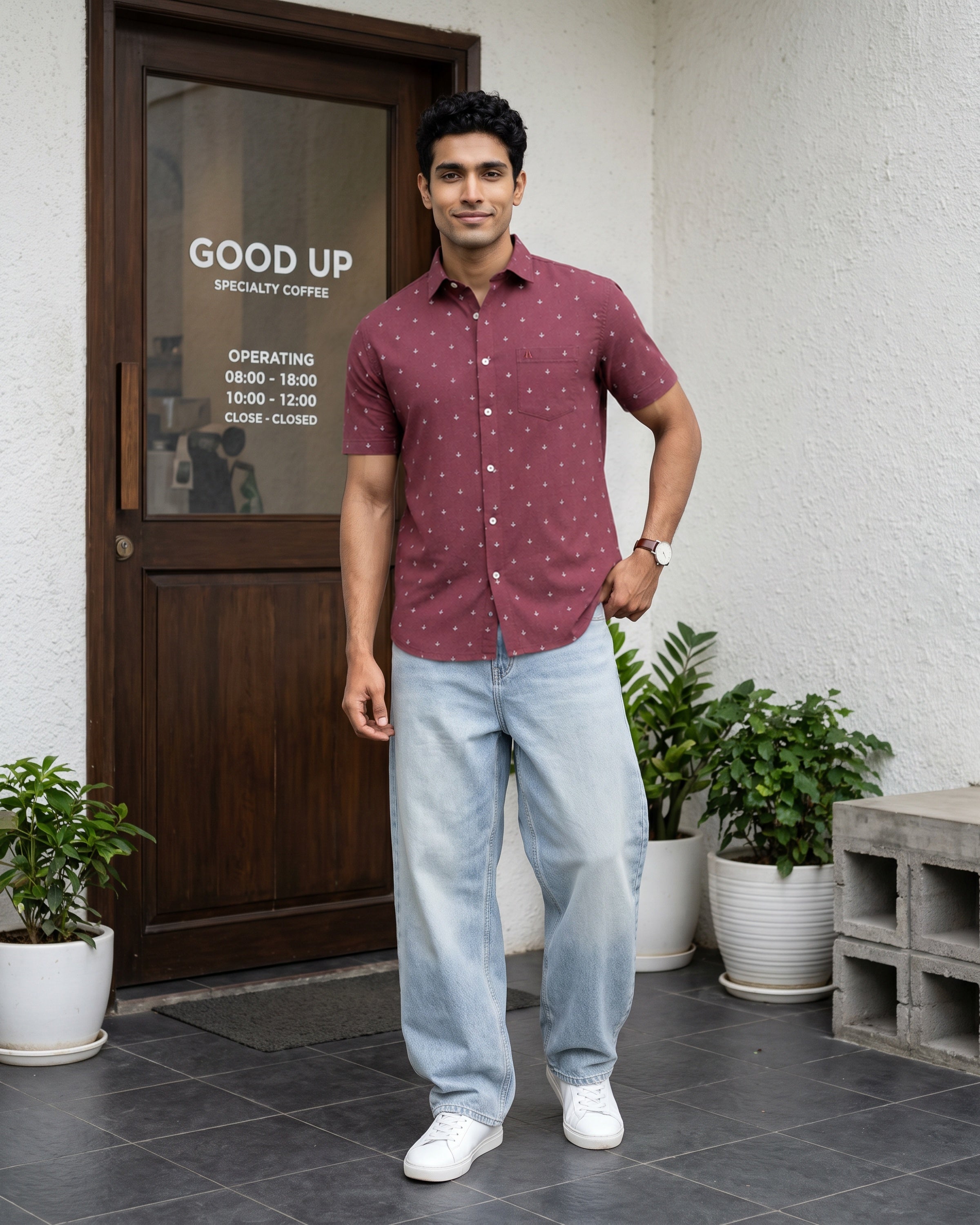 AnationZ Heritage Linen Printed Short Sleeve Shirt -  Sri Lanka
