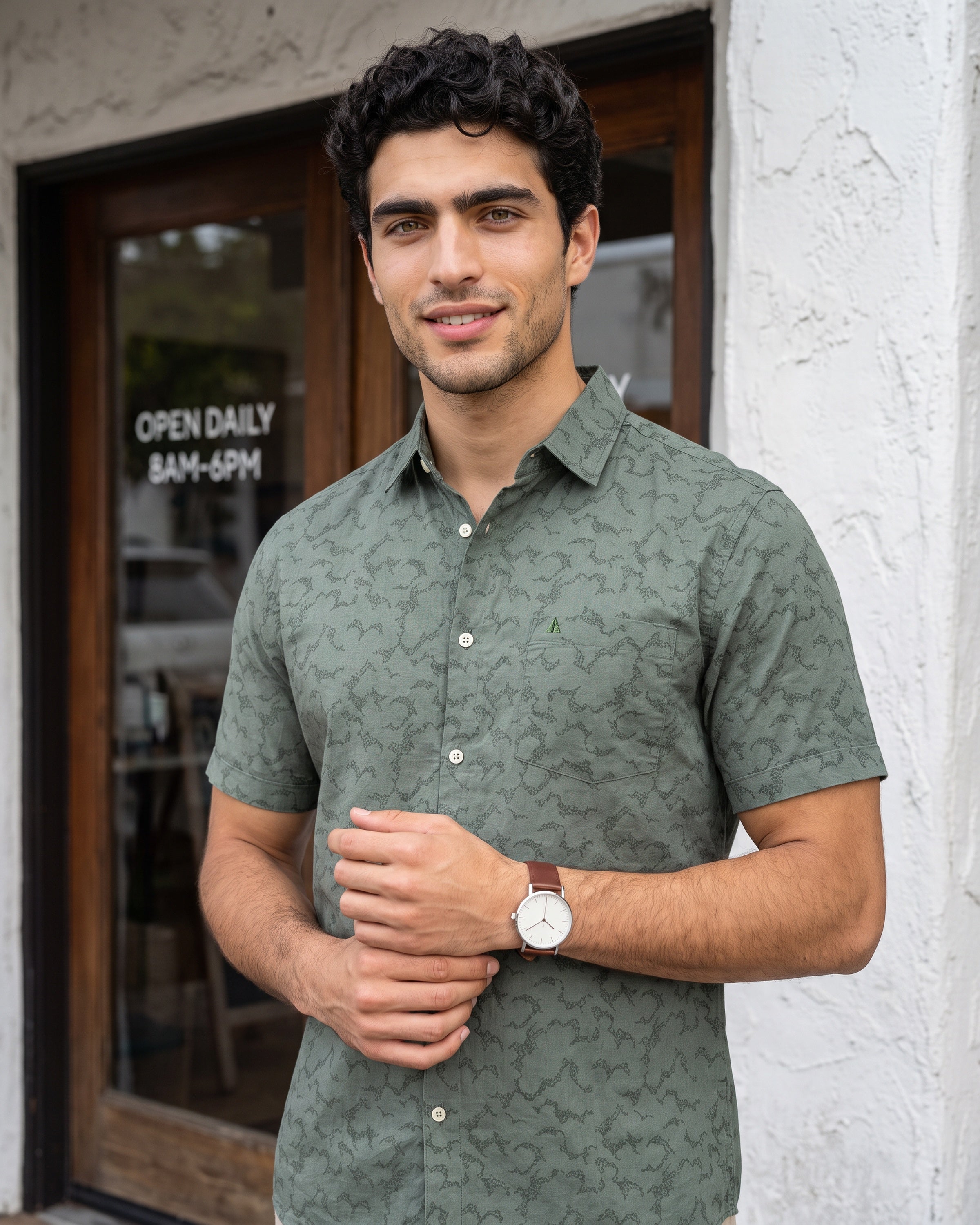AnationZ Heritage Linen Printed Short Sleeve Shirt -  Sri Lanka
