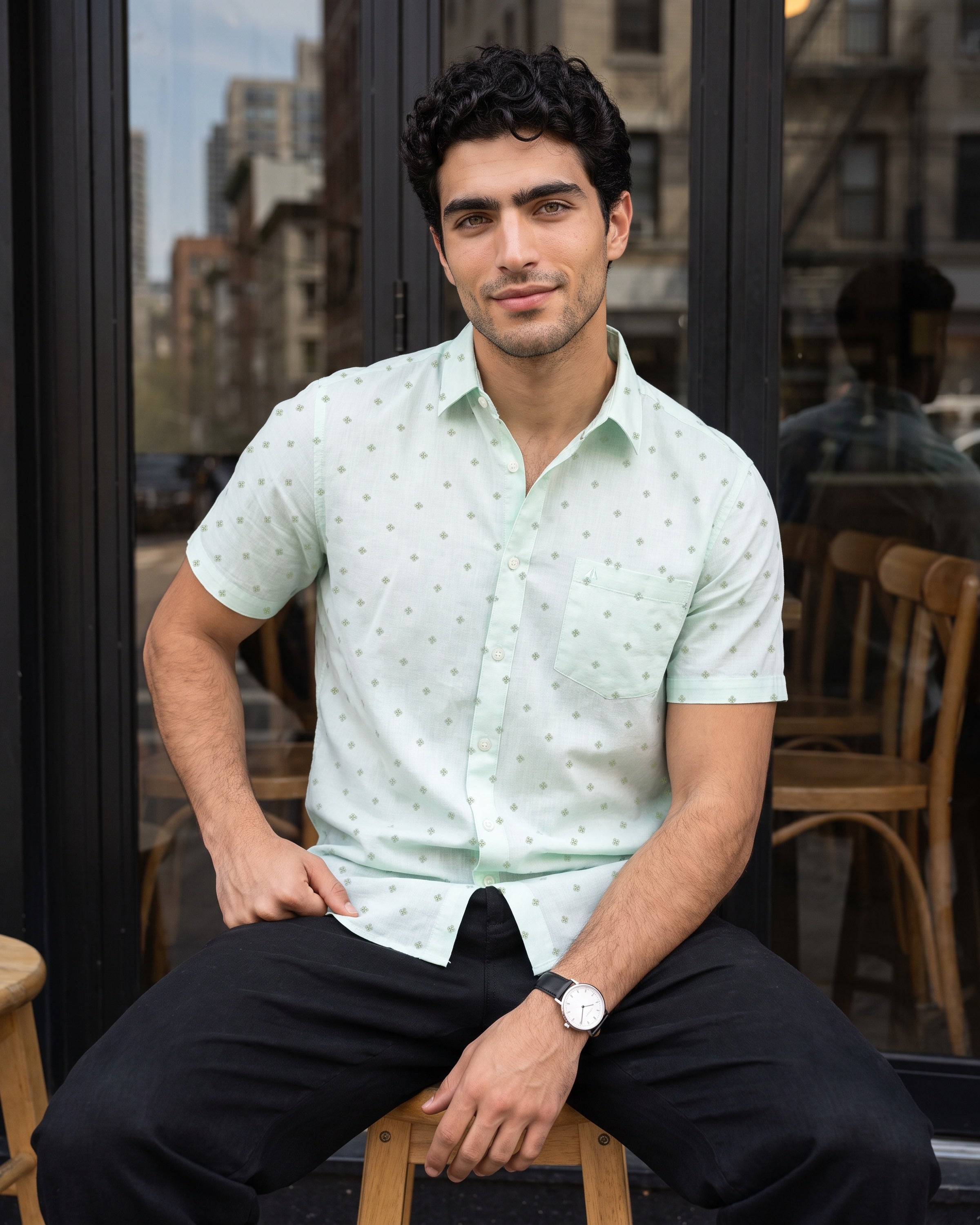 AnationZ Heritage Linen Printed Short Sleeve Shirt -  Sri Lanka
