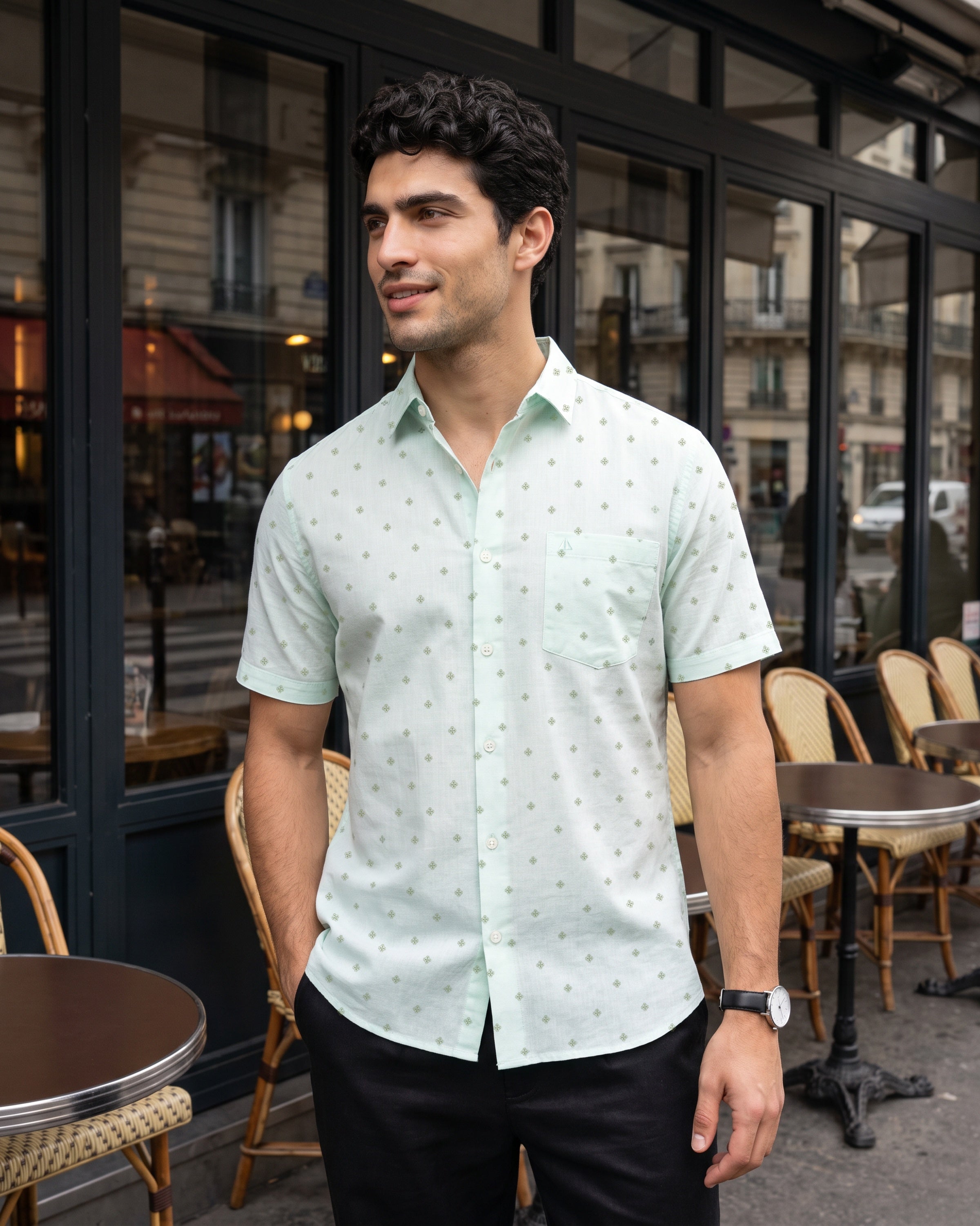 AnationZ Heritage Linen Printed Short Sleeve Shirt -  Sri Lanka

