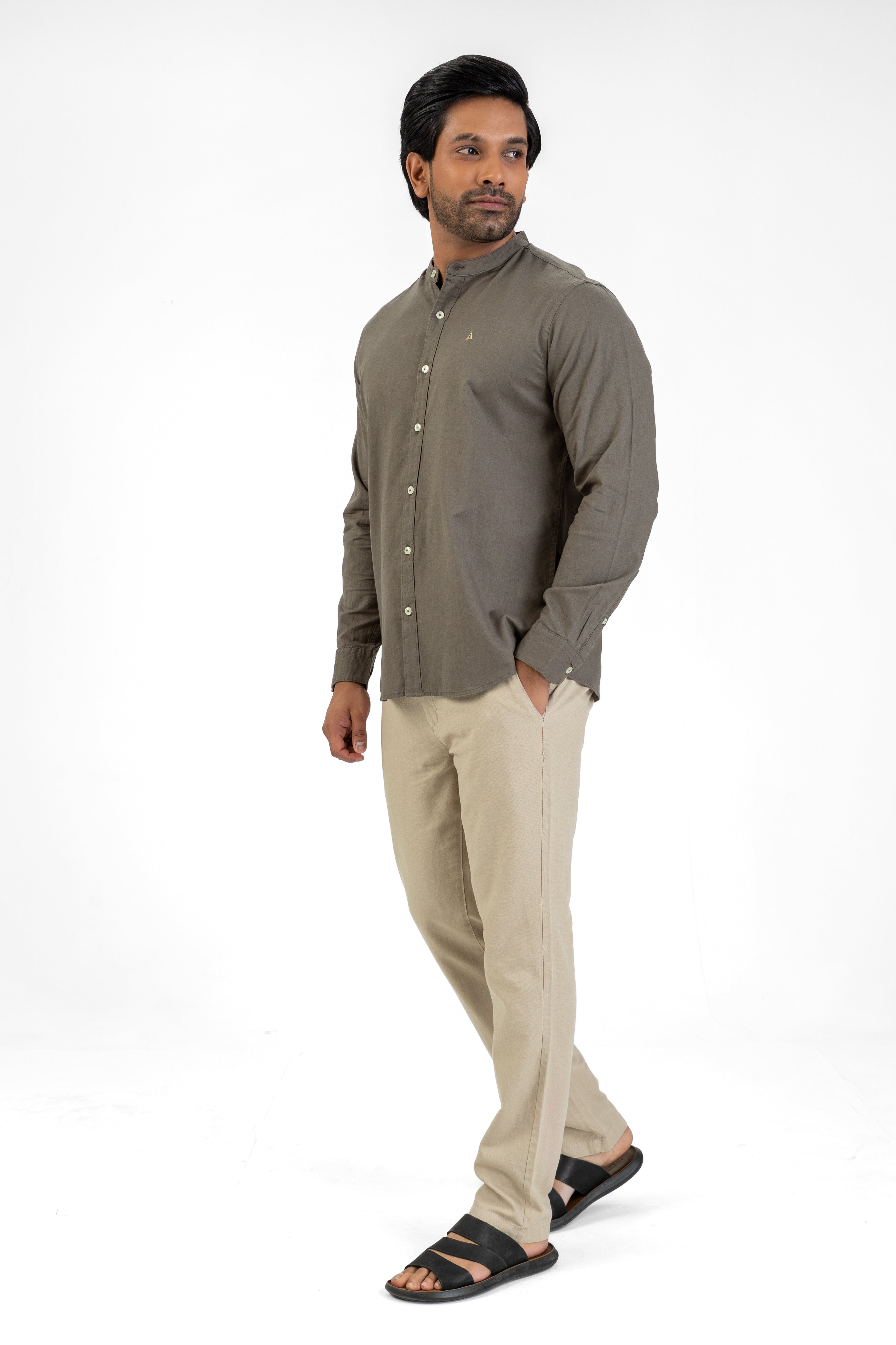 AnationZ Heritage Linen Chinese Collar Shirt -  Sri Lanka

