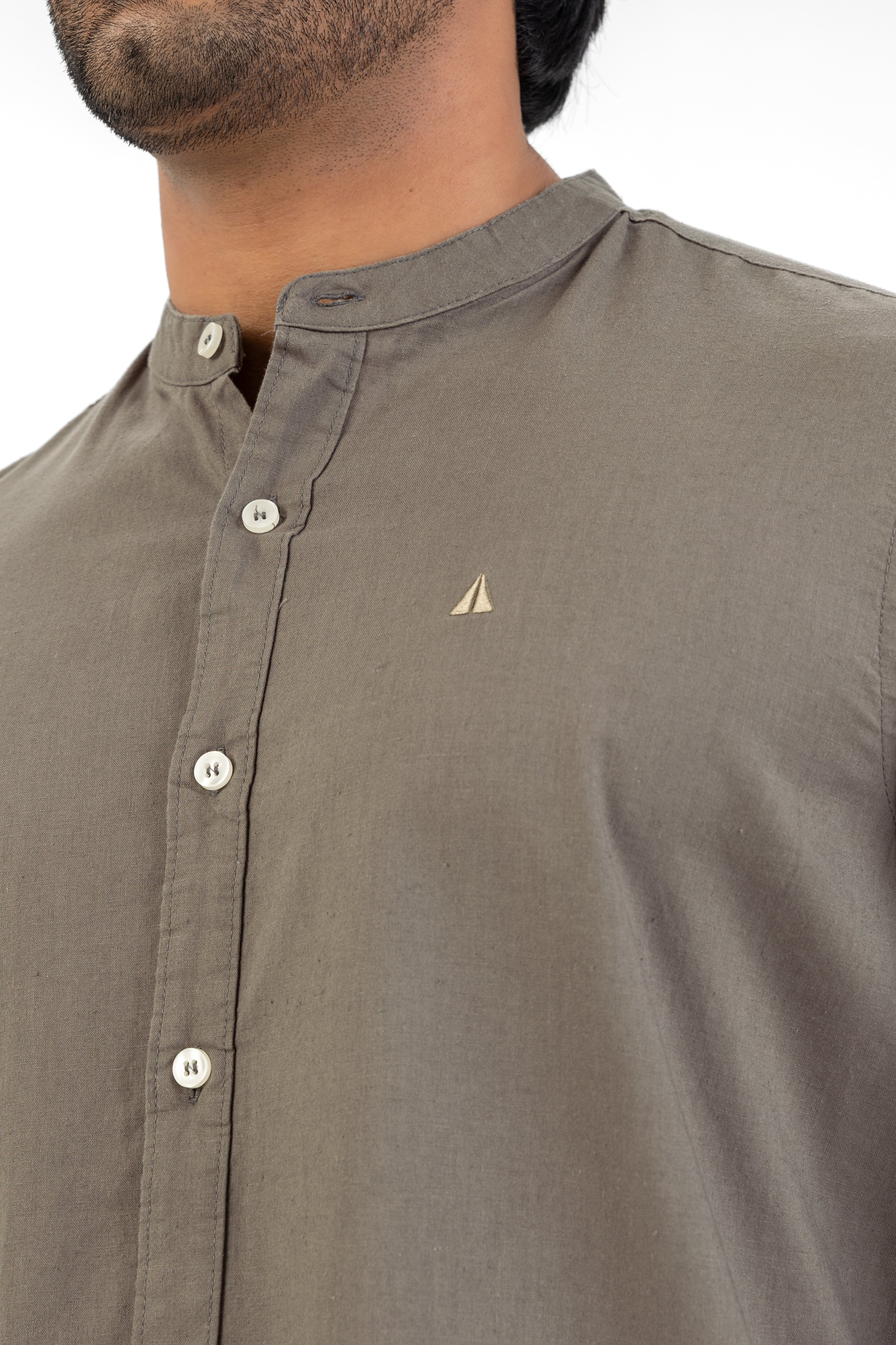 AnationZ Heritage Linen Chinese Collar Shirt -  Sri Lanka
