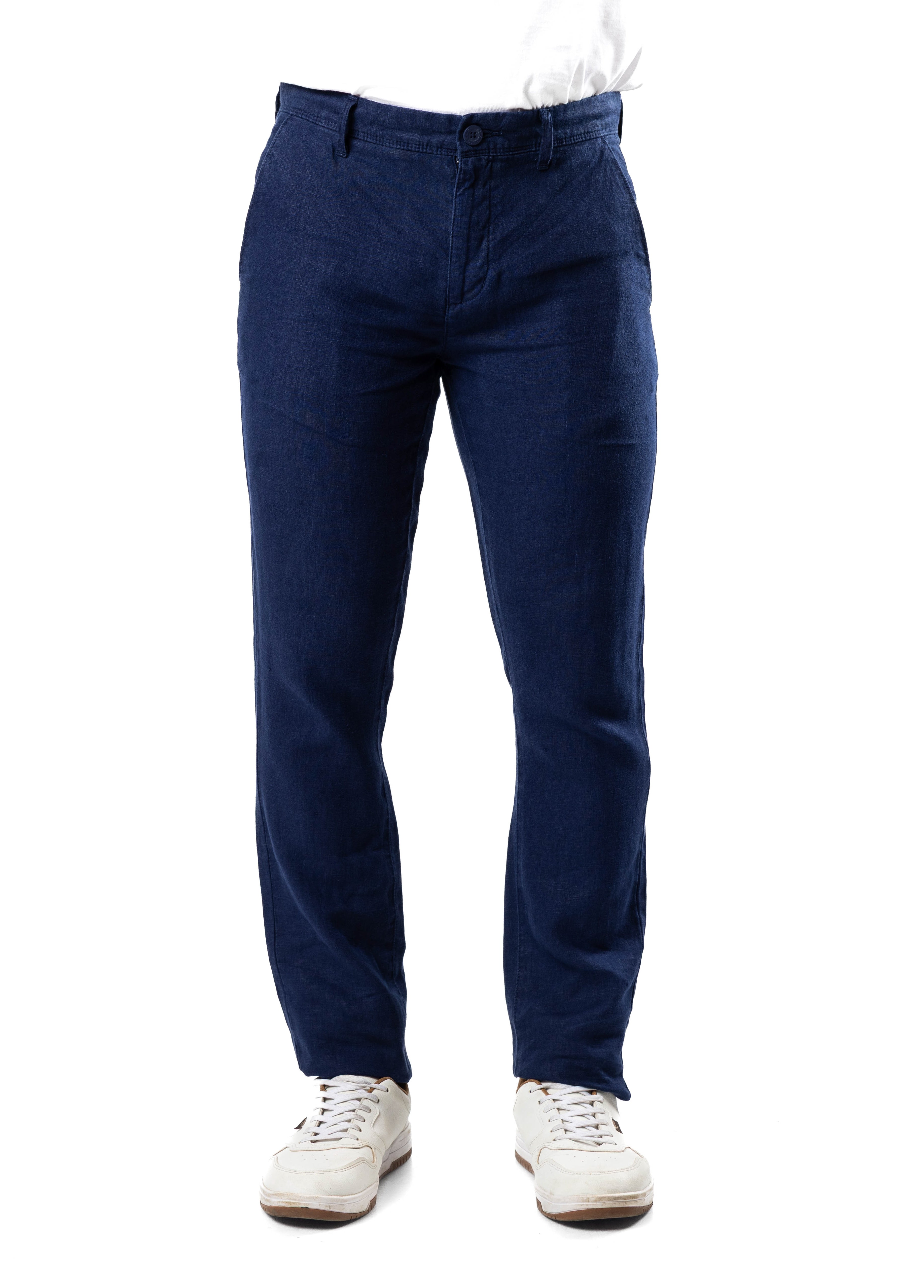 100% Premium Linen Pant - Navy