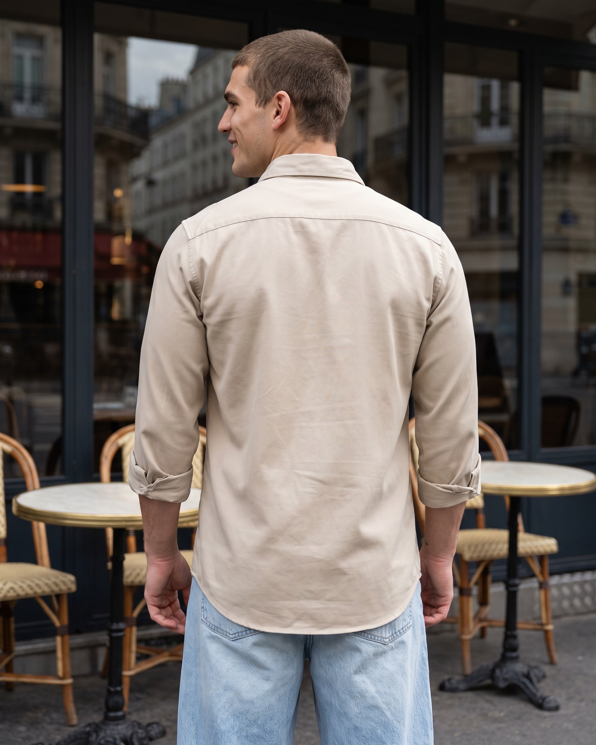 AnationZ Essential Cotton Long Sleeve Shirt - Latte Sri Lanka