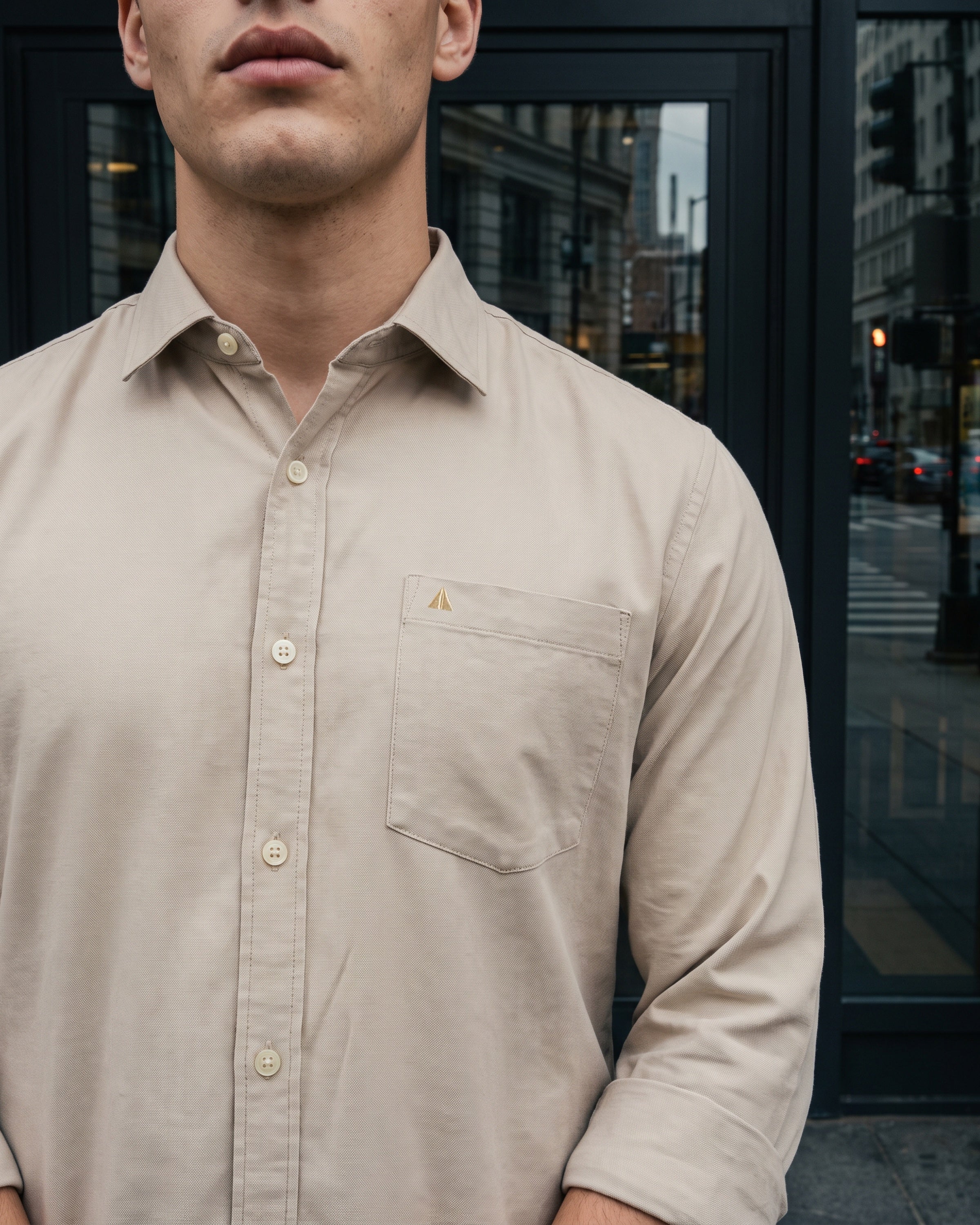 AnationZ Essential Cotton Long Sleeve Shirt - Latte Sri Lanka