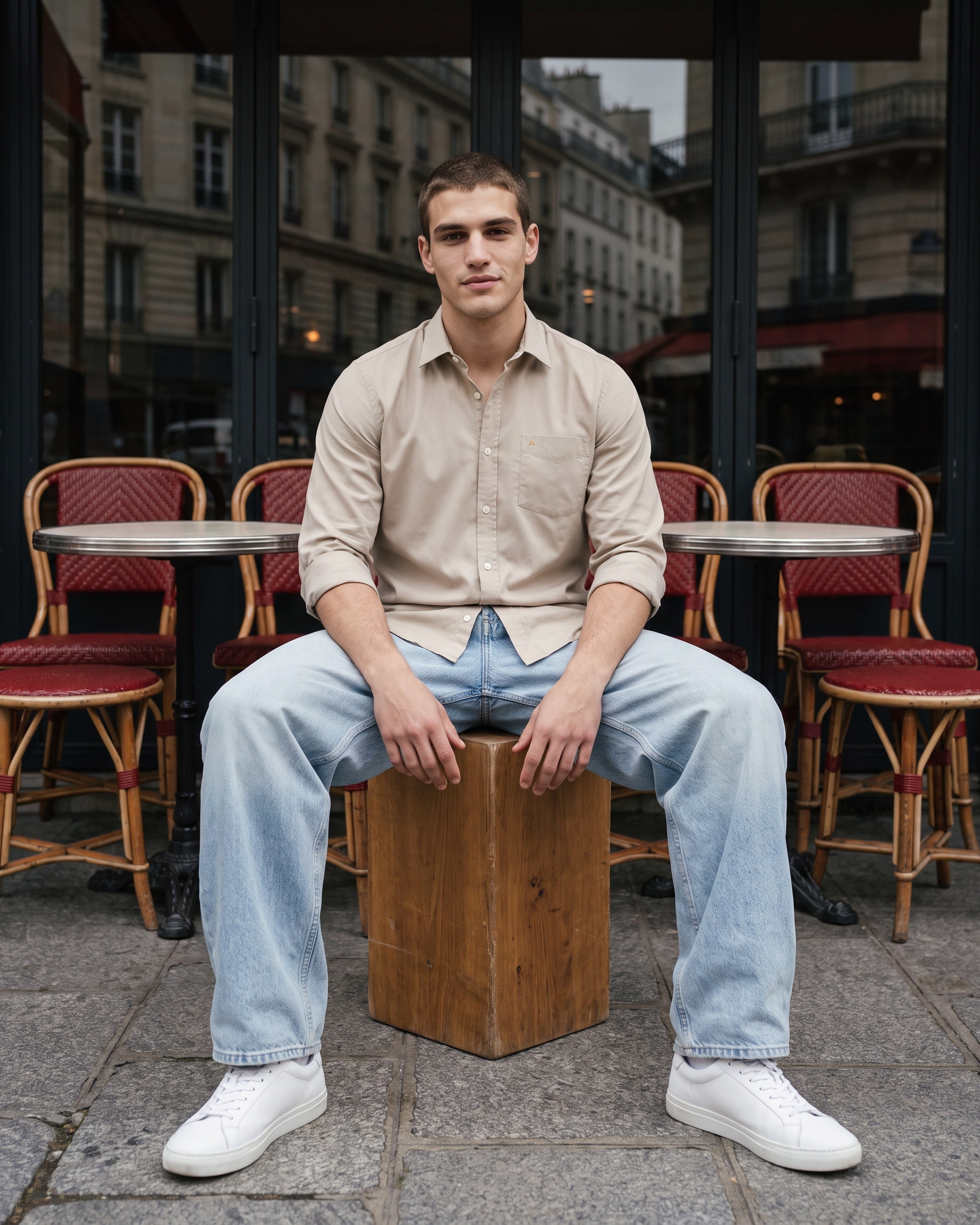 AnationZ Essential Cotton Long Sleeve Shirt - Latte Sri Lanka