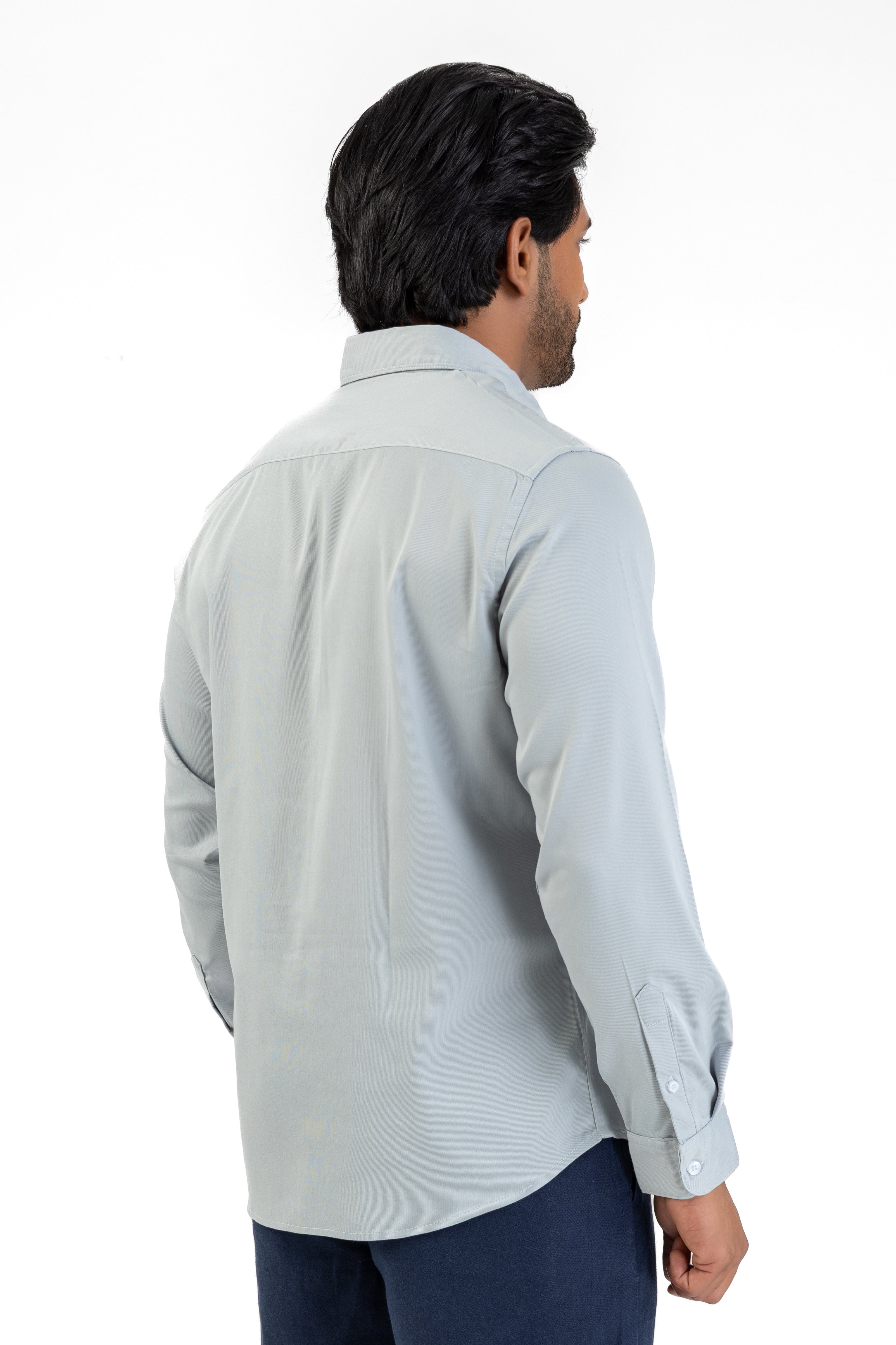 Cord Lycra Stretch Shirt – Light Blue