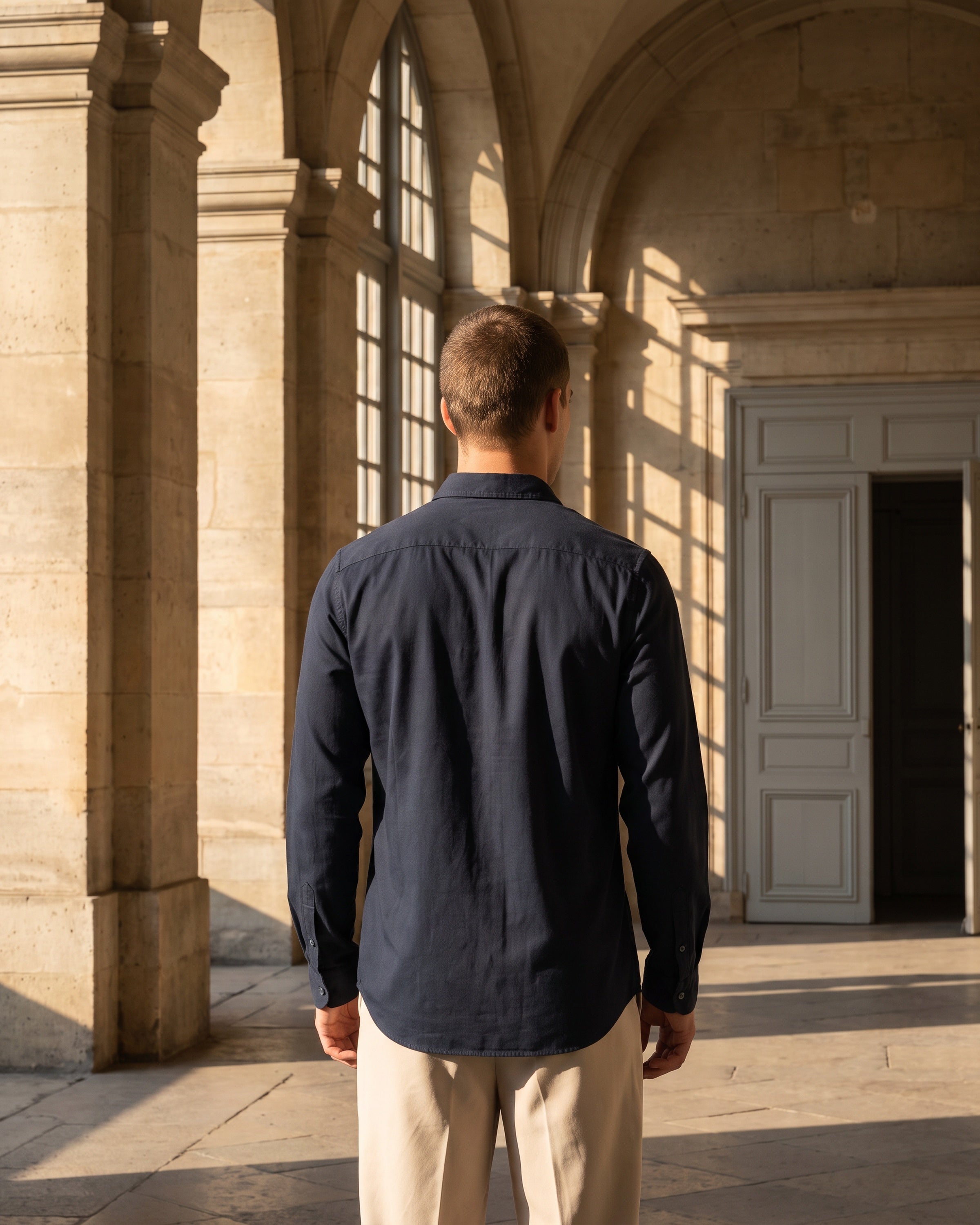 AnationZ Essential Cotton Long Sleeve Shirt - Midnight Ink Sri Lanka