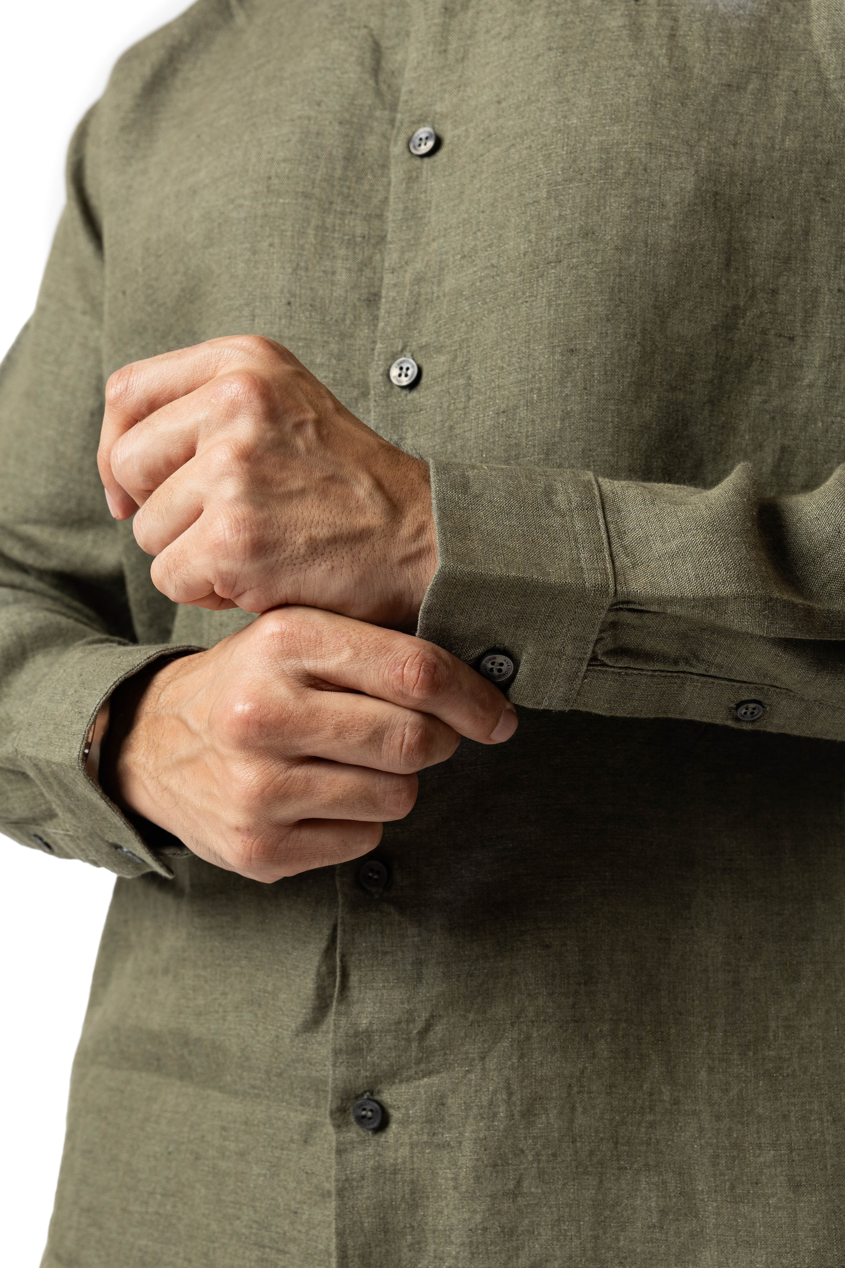 The Luxe Linen Shirt – Earth Green