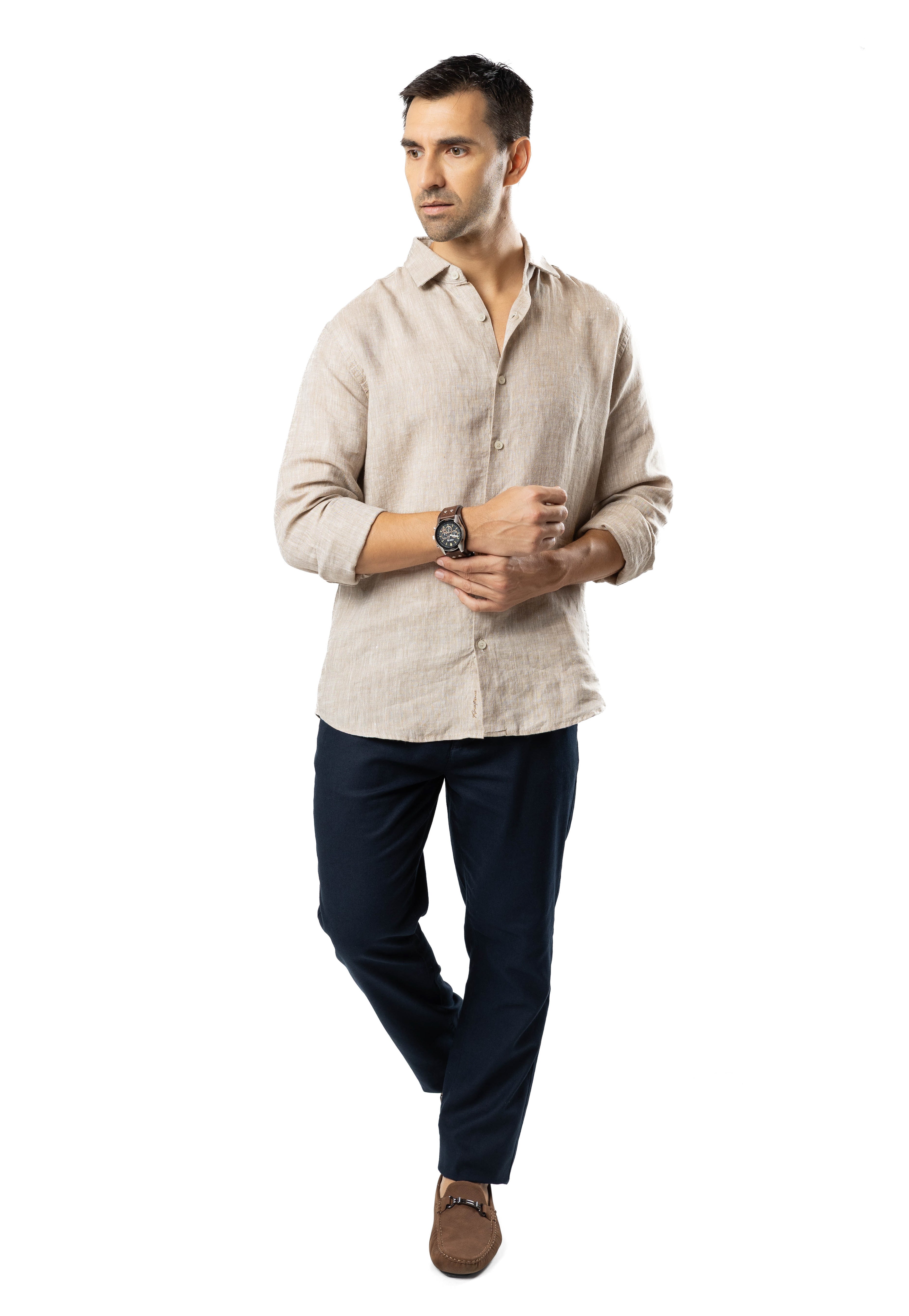 The Luxe Linen Shirt – Natural Tan