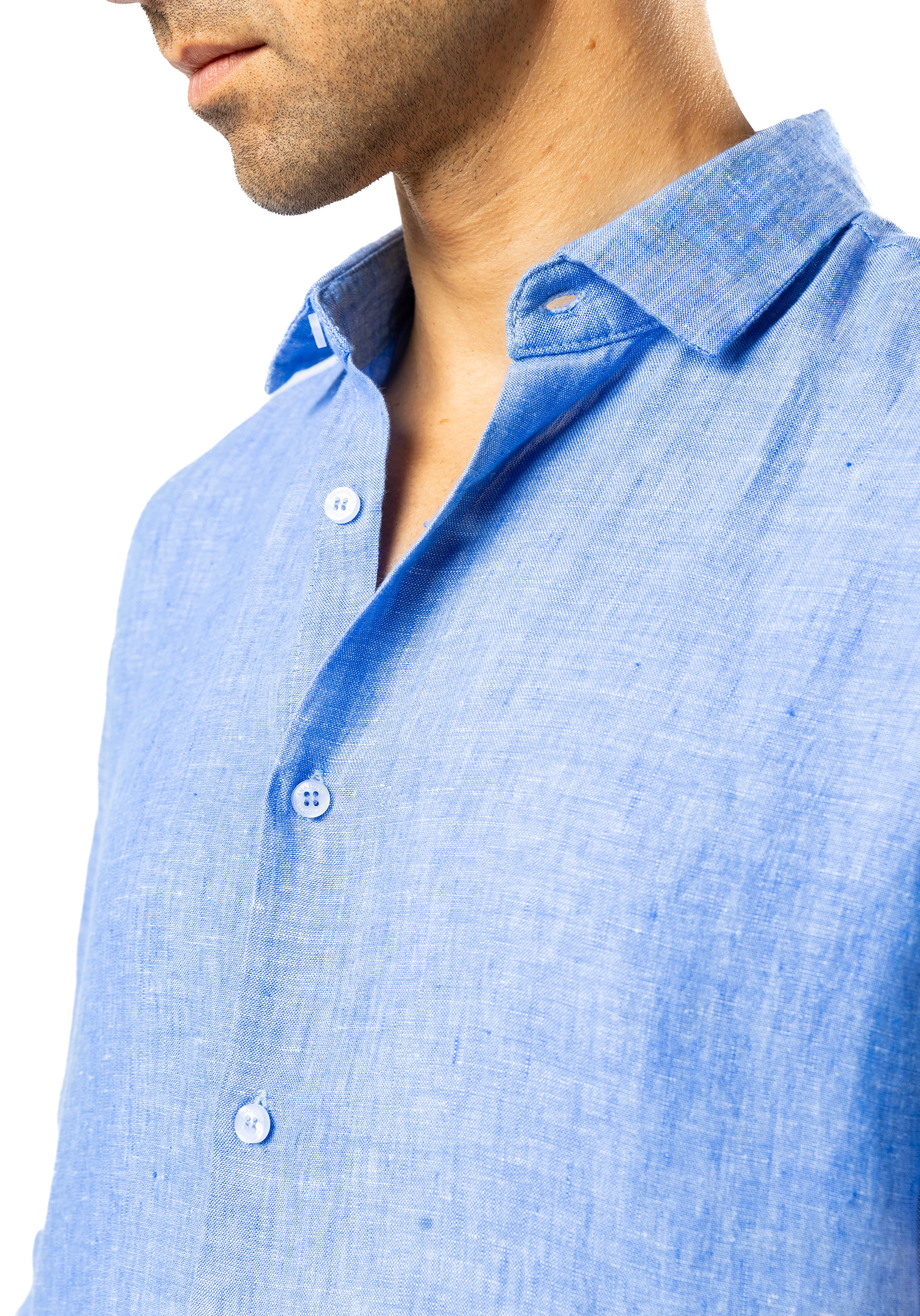 The Luxe Linen Shirt – Sky Fade