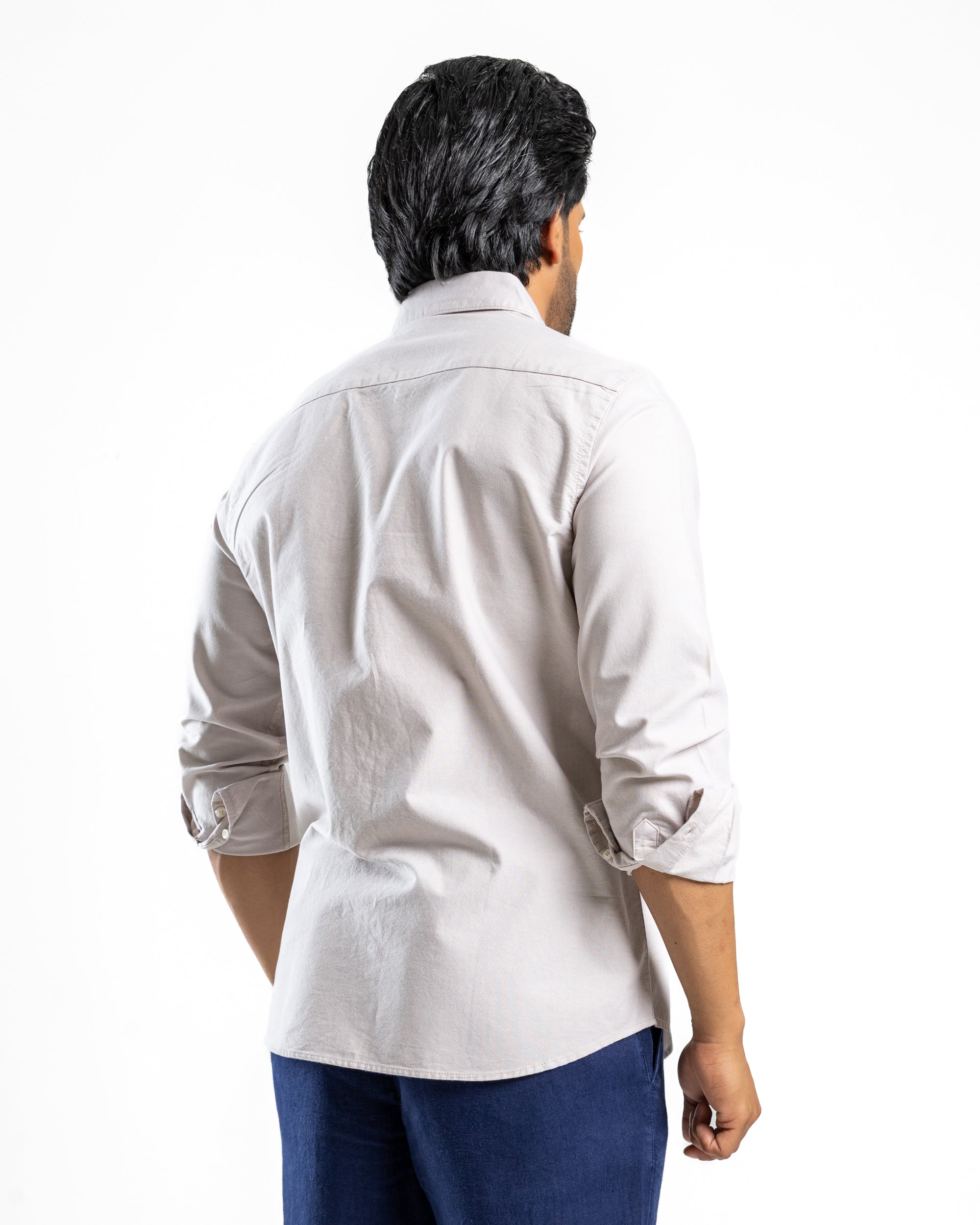 100% COTTON Long Sleeve Shirt - Sahara Beige