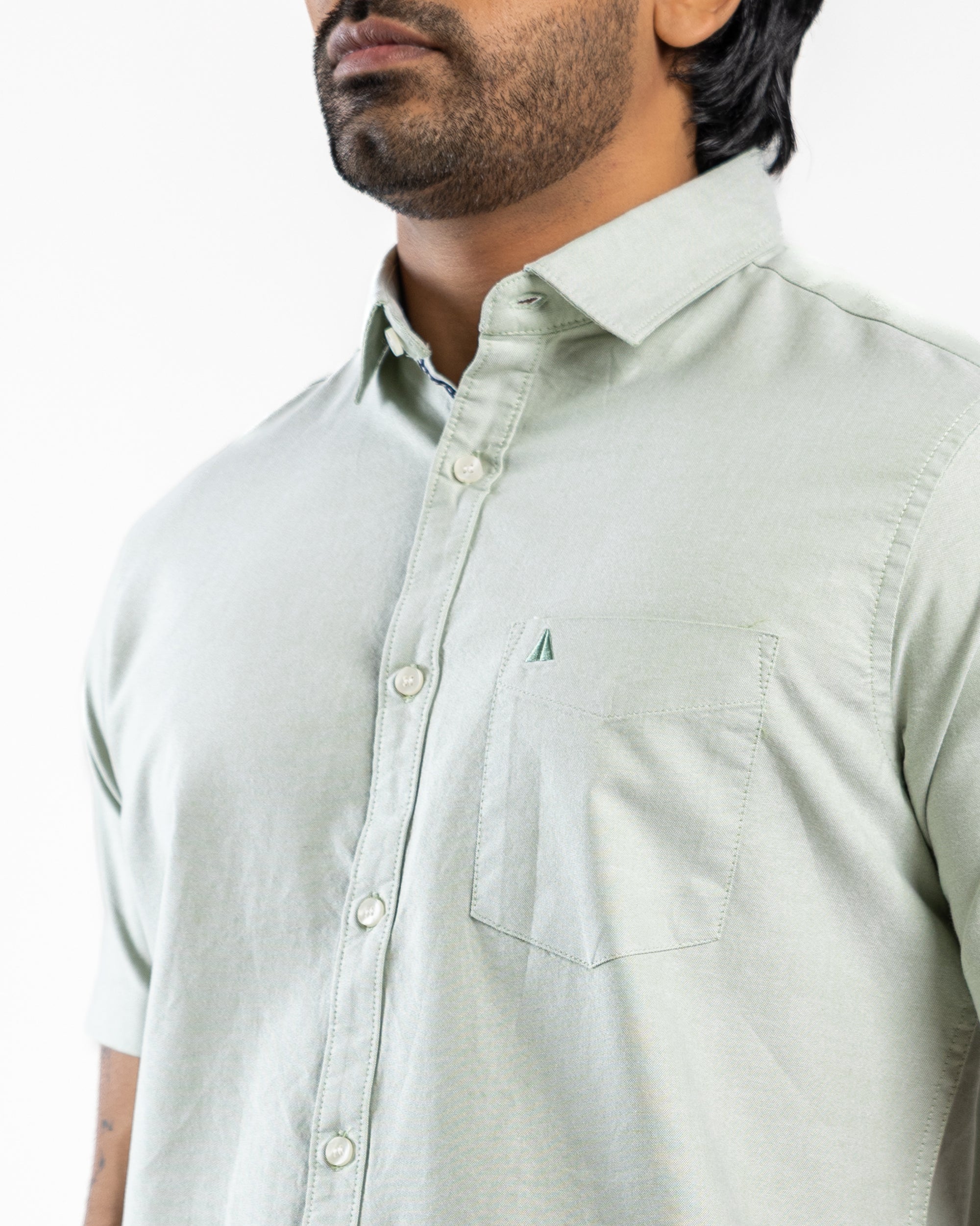AnationZ Essential Cotton Short Sleeve Shirt - Sage Breeze Sri Lanka
