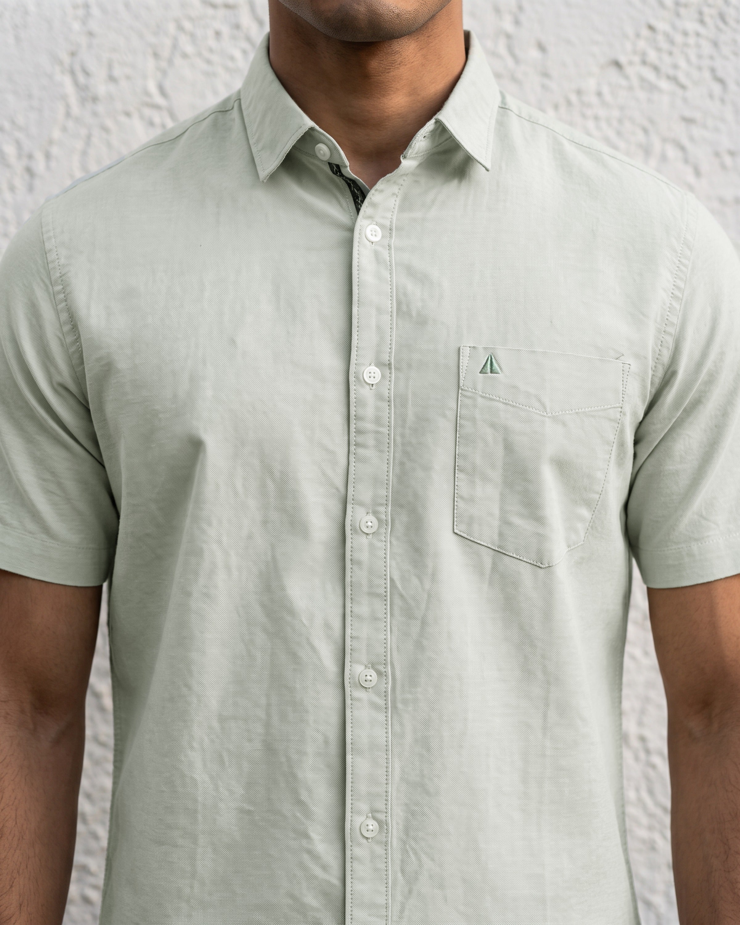 AnationZ Essential Cotton Short Sleeve Shirt - Sage Breeze Sri Lanka