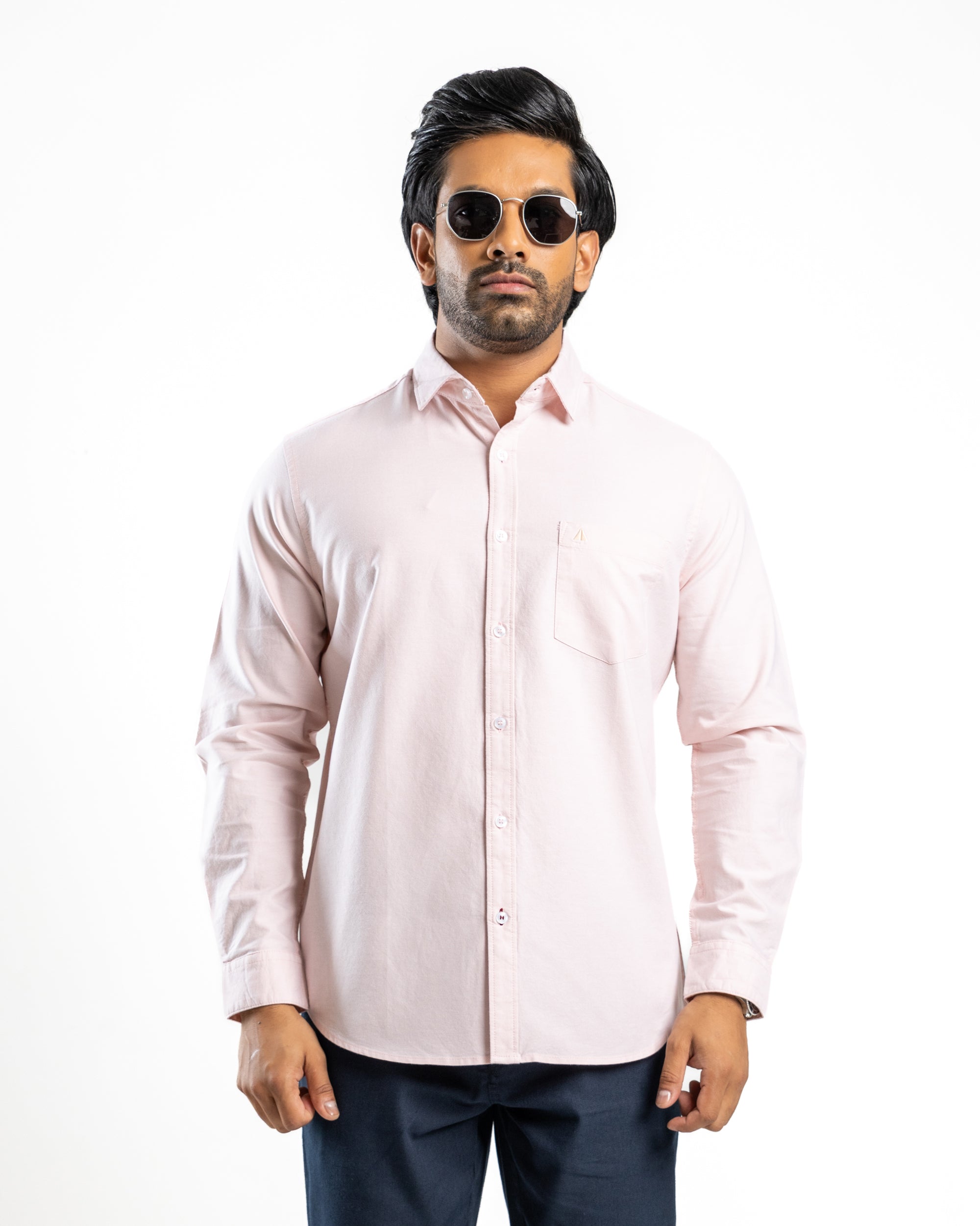 100% COTTON Long Sleeve Shirt - Peach