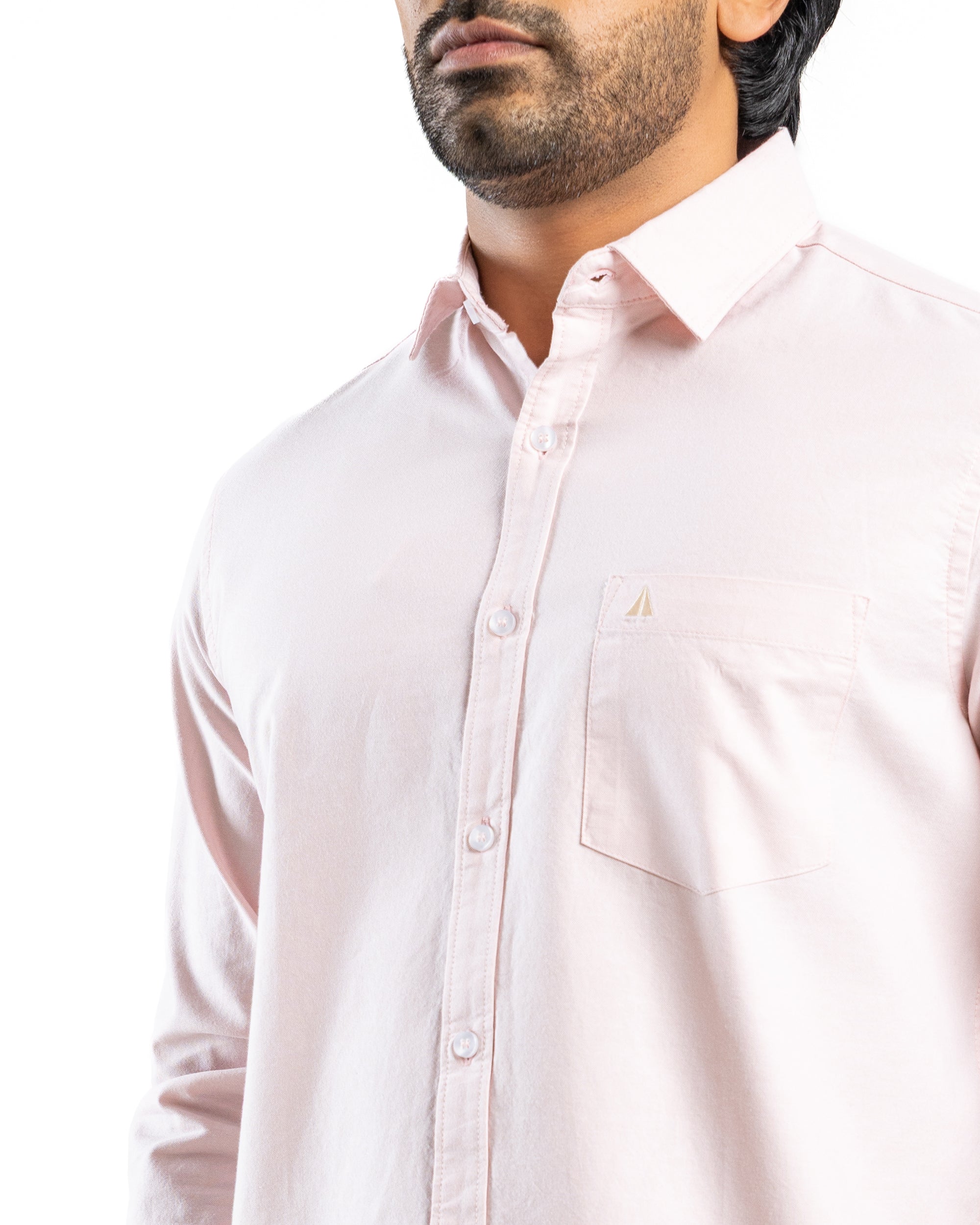 100% COTTON Long Sleeve Shirt - Peach