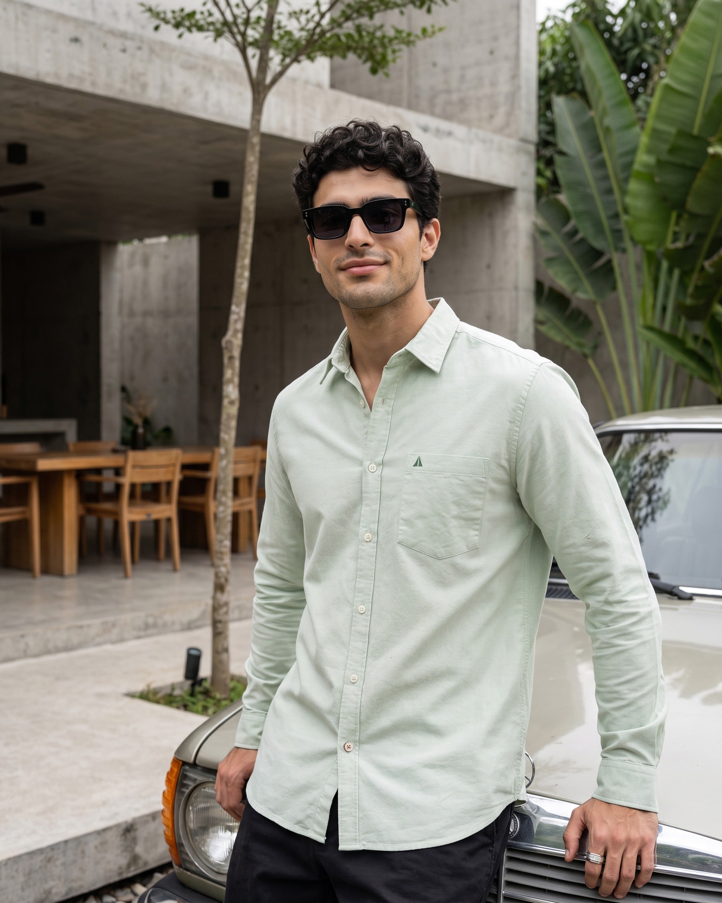 AnationZ Essential Cotton Long Sleeve Shirt - Sage Breeze Sri Lanka