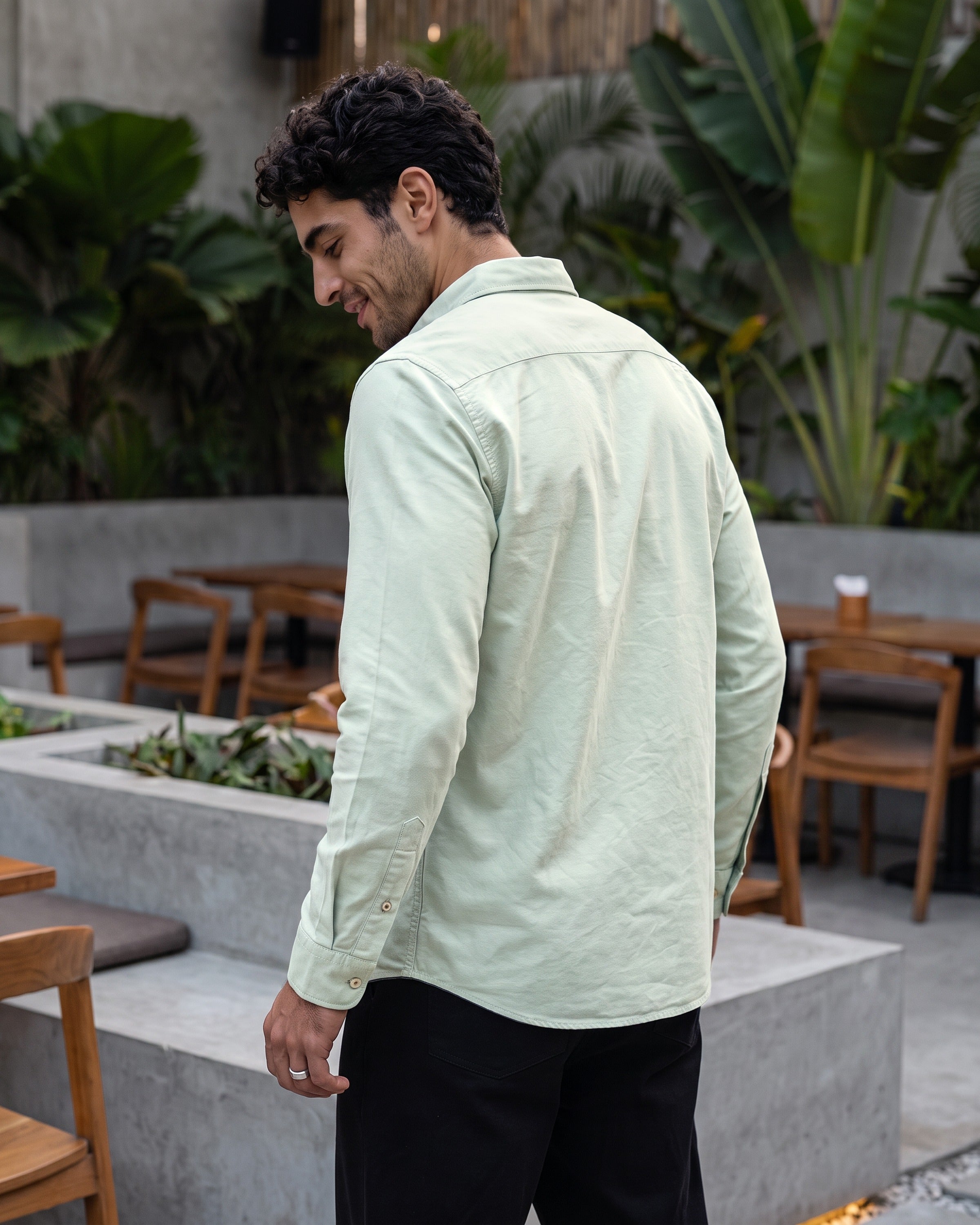 AnationZ Essential Cotton Long Sleeve Shirt - Sage Breeze Sri Lanka